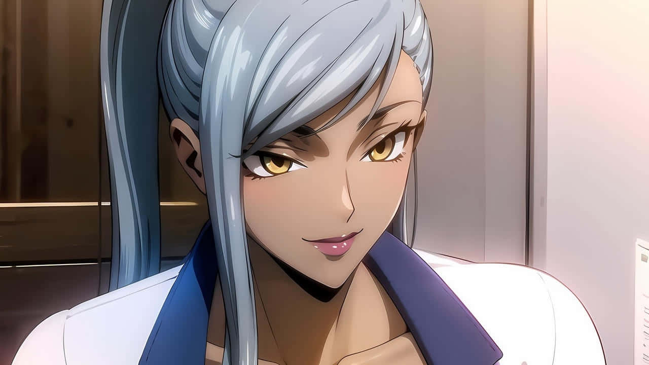 Villetta Nu, silver hair, golden eyes, HD Desktop Wallpaper