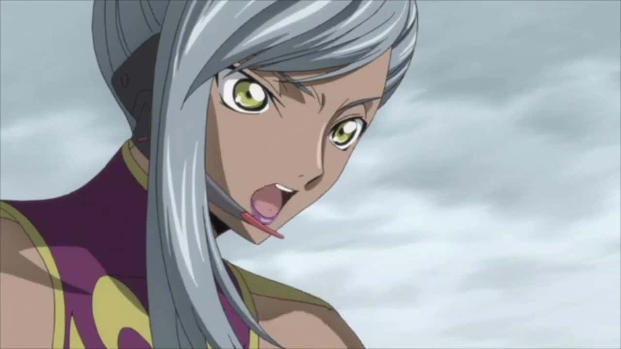 Villetta Nu, silver-haired, green eyes, HD Desktop Wallpaper