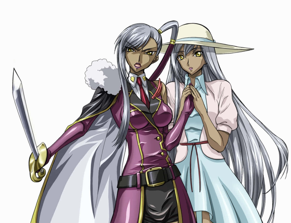 Villetta Nu, silver hair, purple military outfit, SD Desktop Wallpaper
