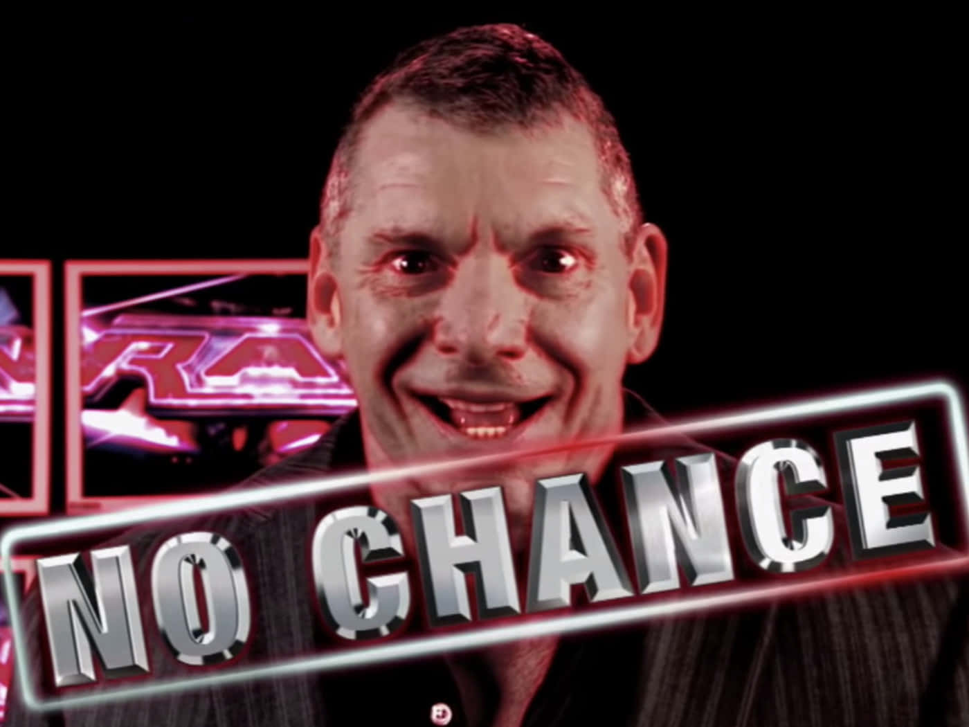 Vince McMahon, NO CHANCE, metallic text, HD Desktop Wallpaper