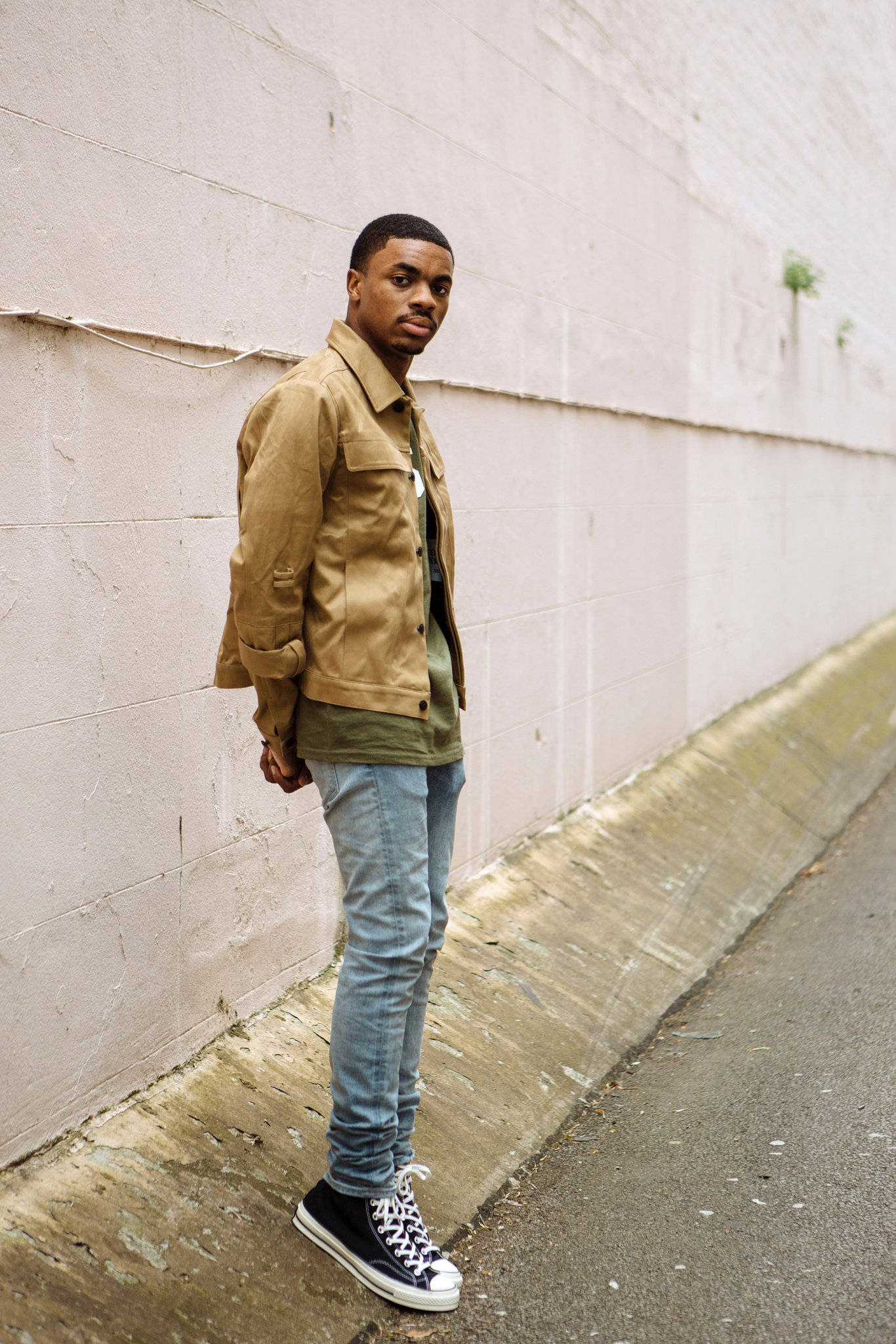 Vince Staples, tan jacket, jeans, Full HD Phone Wallpaper