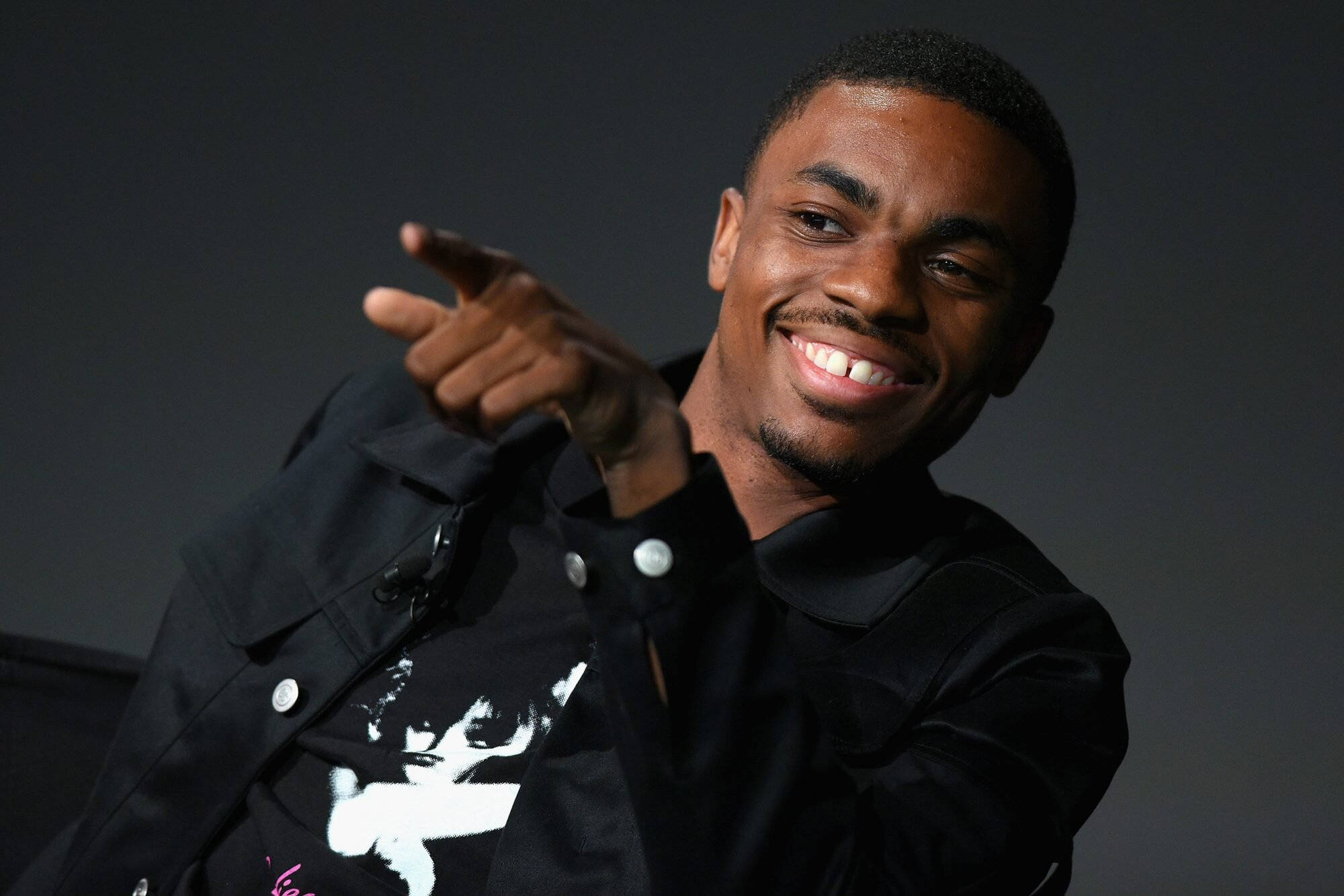 Vince Staples, black jacket, dark studio background, Full HD Desktop Wallpaper