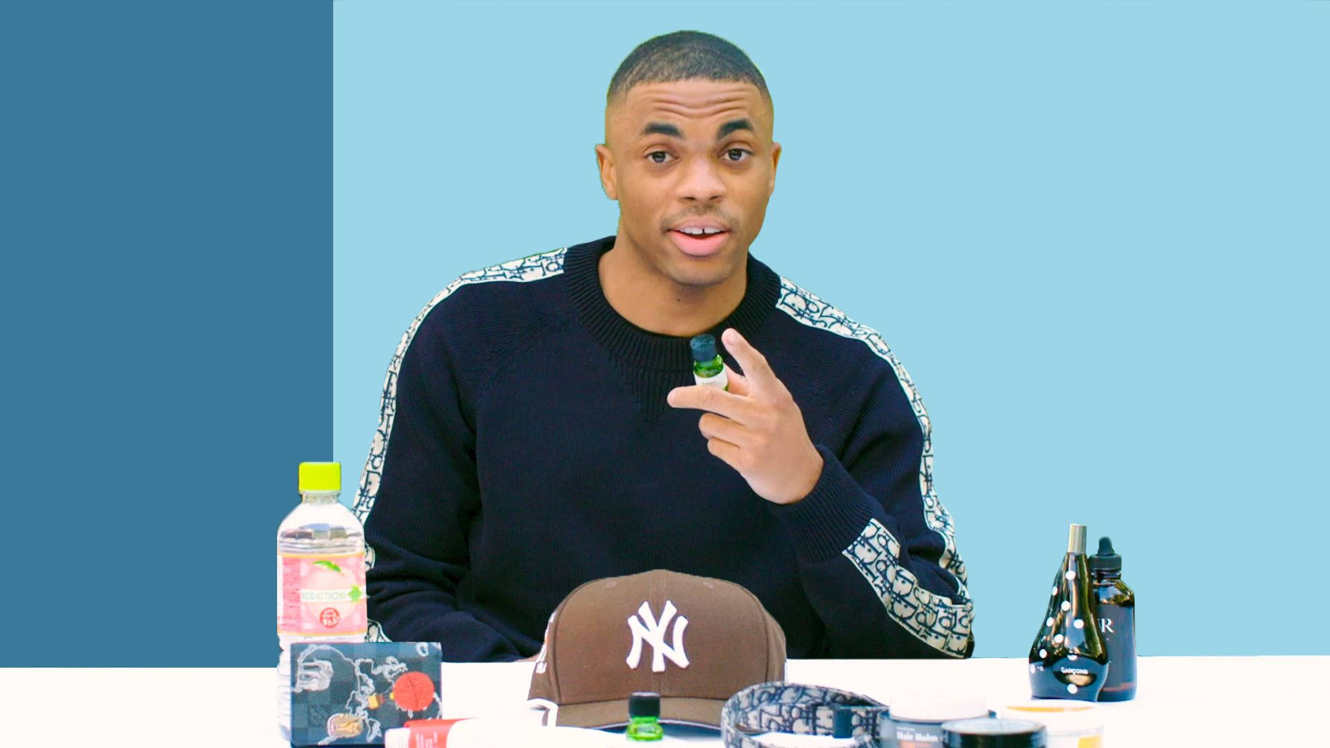 Vince Staples, black sweater, patterned sleeves, Full HD Desktop Wallpaper