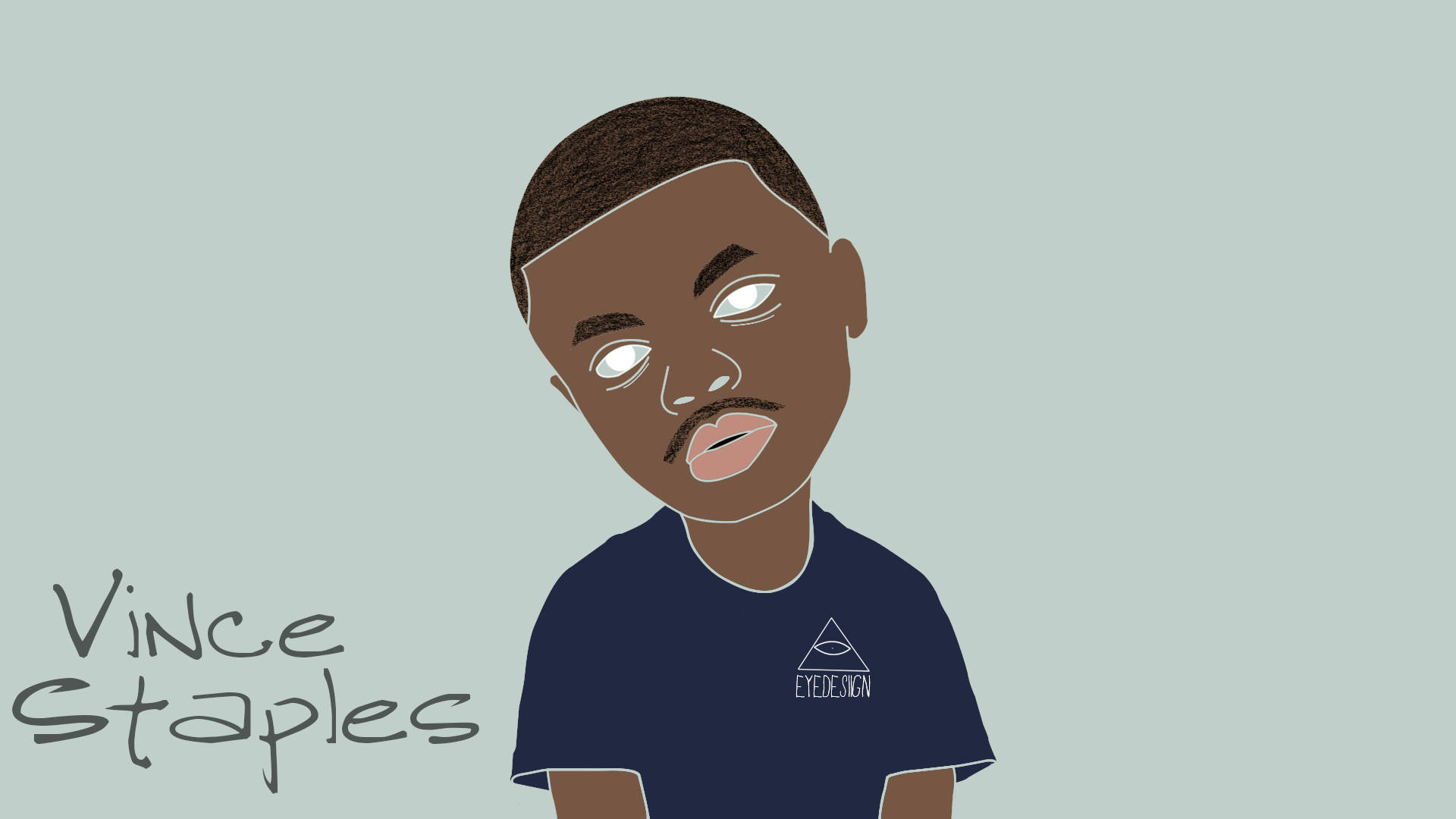 Vince Staples, glowing eyes, smirk, Full HD Desktop Wallpaper