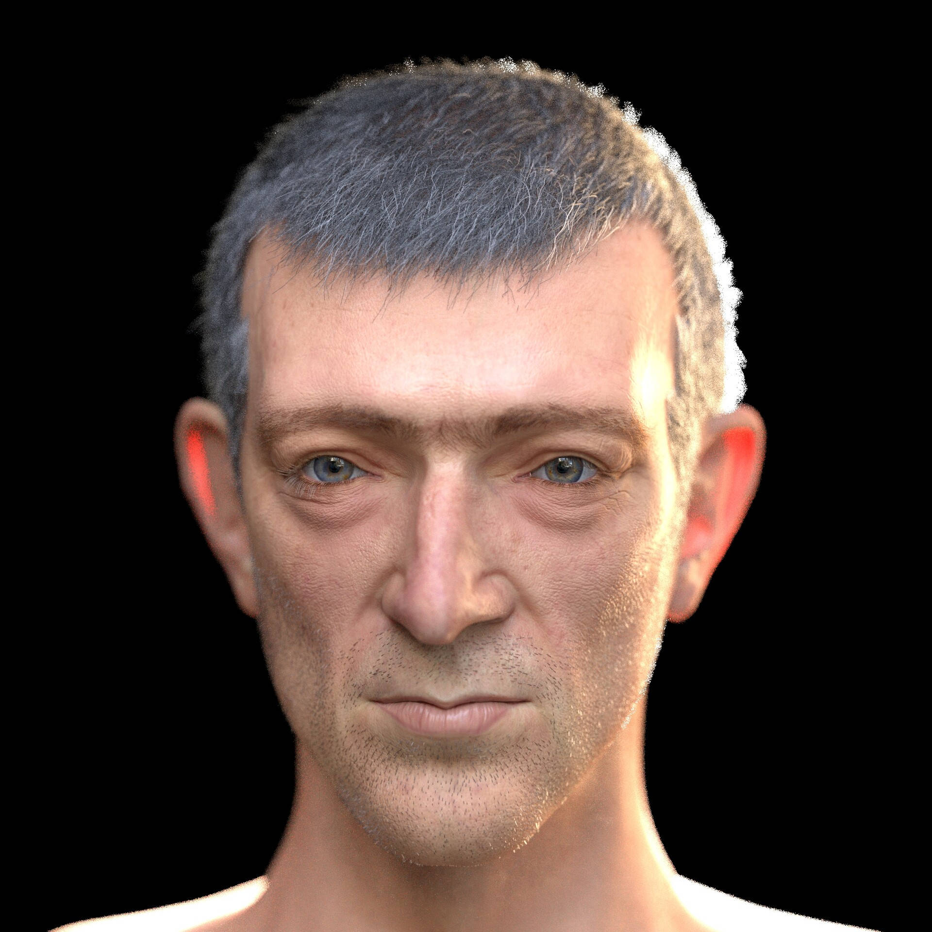 Vincent Cassel, gray hair, blue eyes, Full HD Desktop Wallpaper