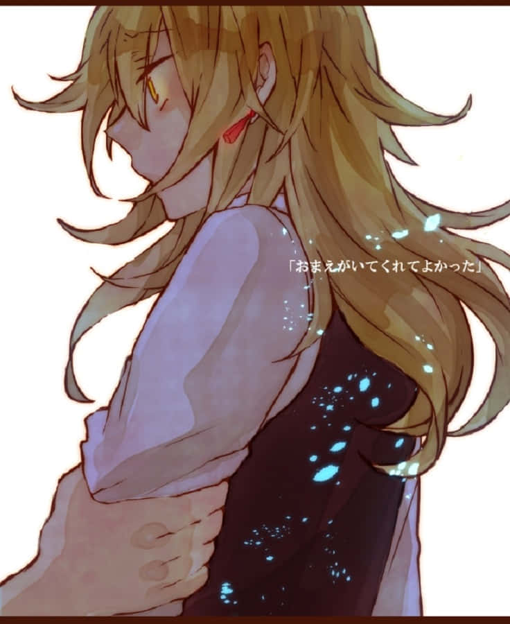 Vincent Nightray, long blonde hair, glowing blue particles, SD Phone Wallpaper