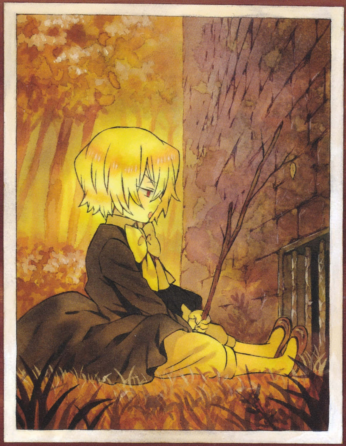 Vincent Nightray, blonde anime girl, dark coat, HD Phone Wallpaper