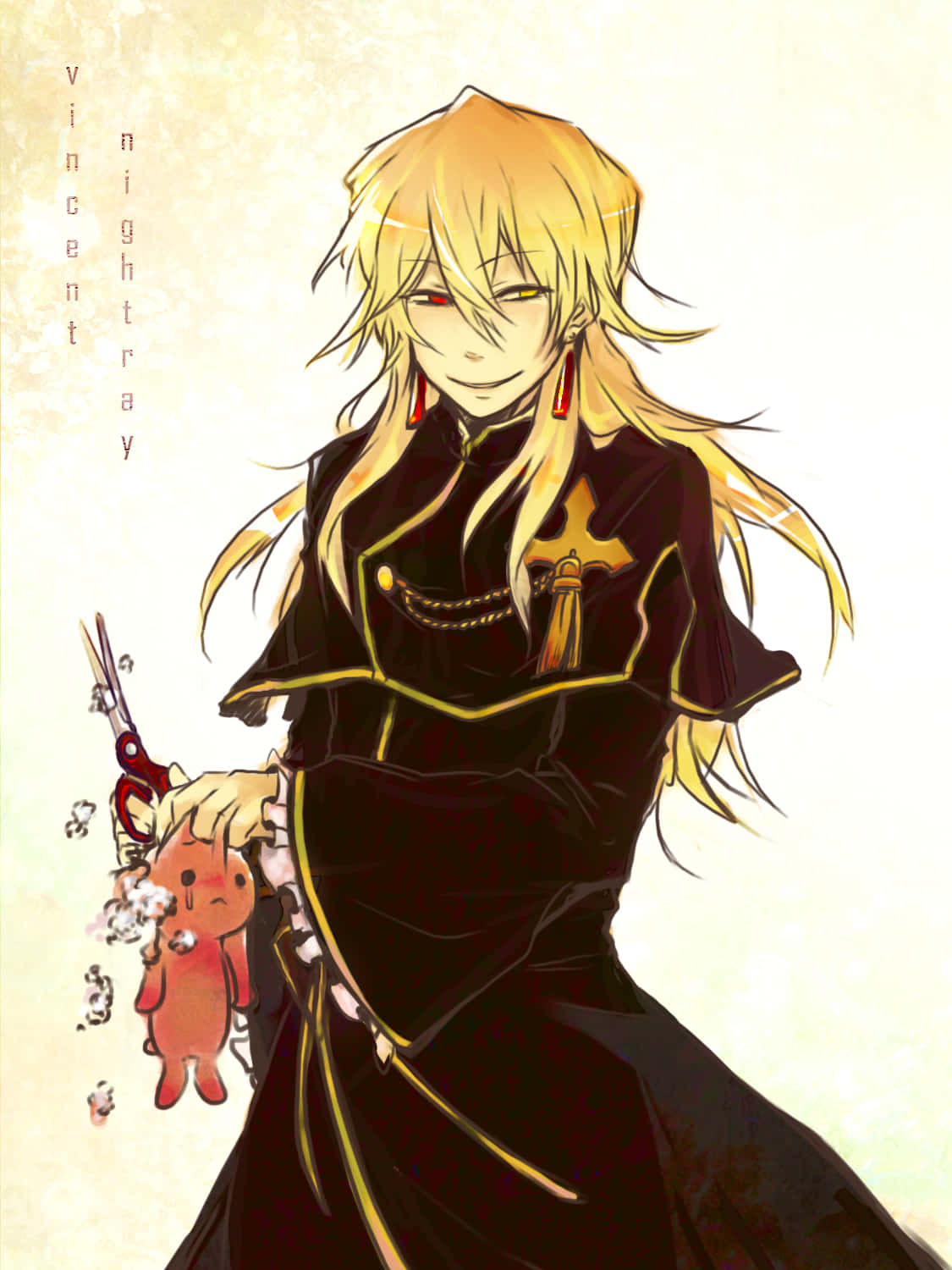 Vincent Nightray, long blonde hair, red eyes, HD Phone Wallpaper