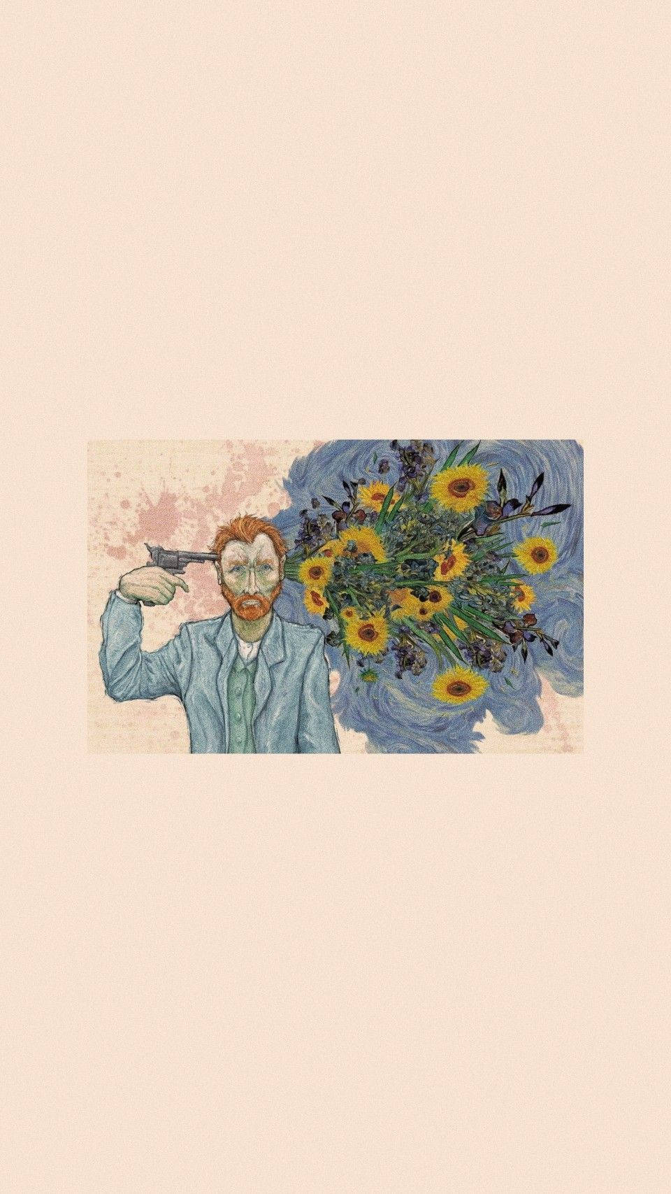 Vincent van Gogh, sunflowers, gun, HD Phone Wallpaper