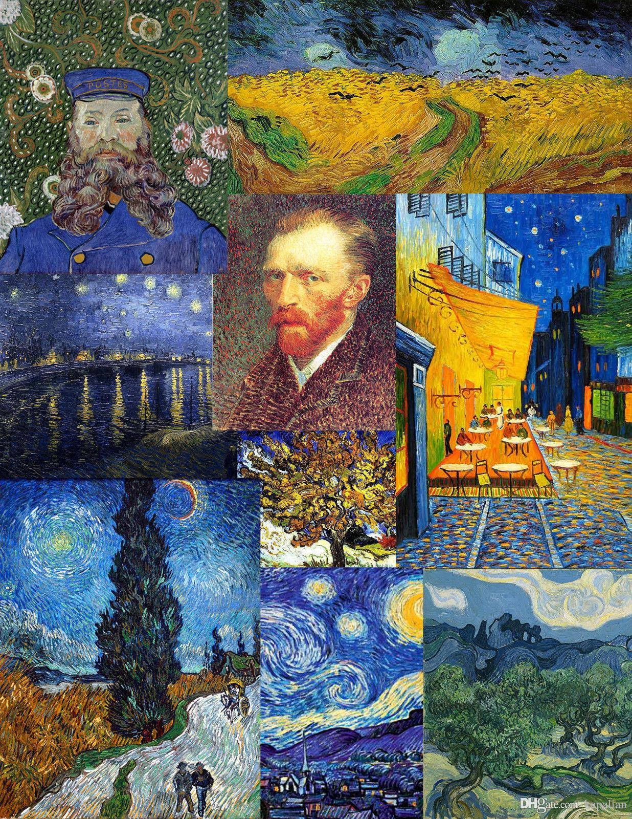 Vincent Van Gogh, Starry Night, self-portraits, HD Phone Wallpaper