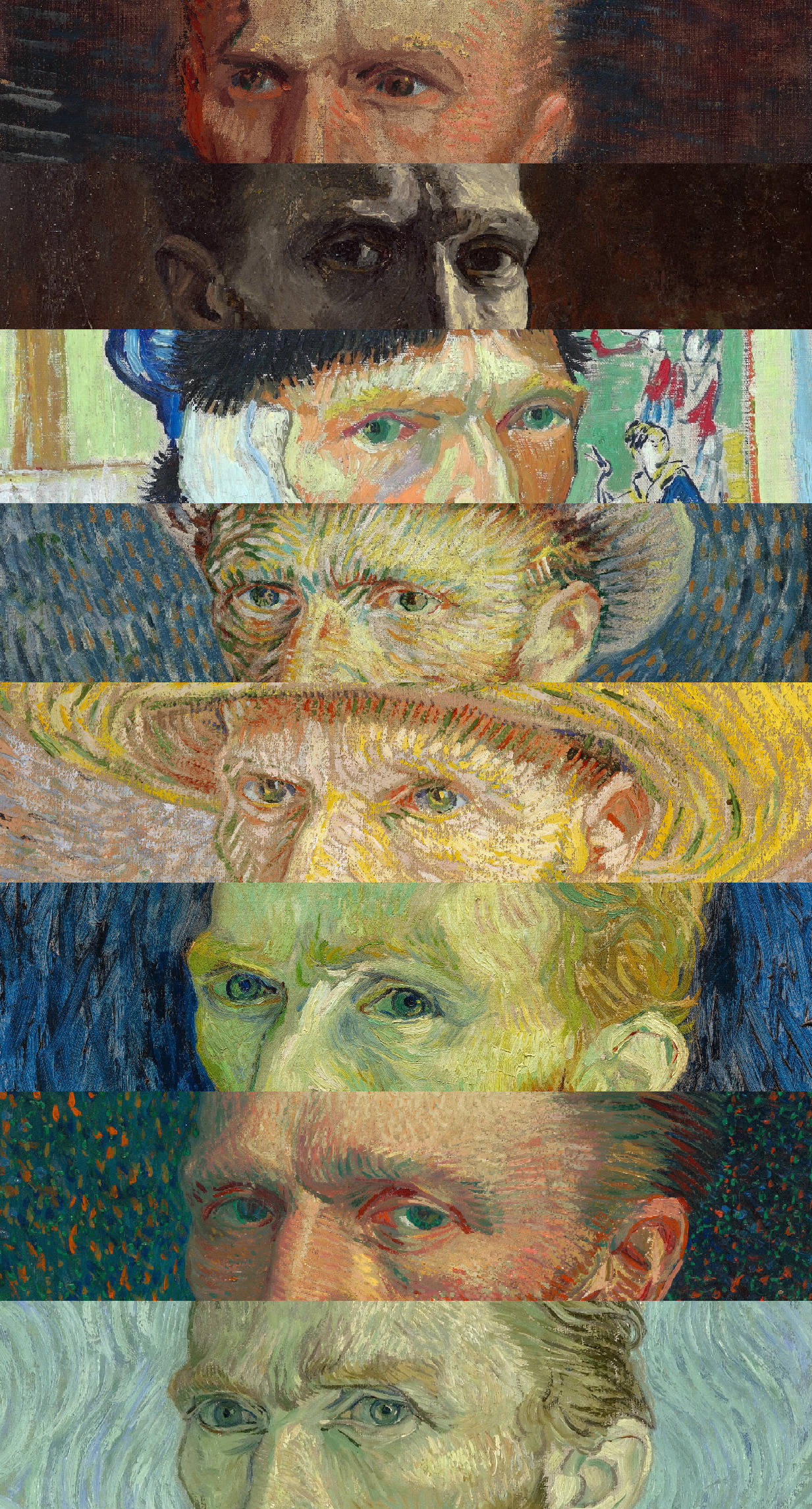 Vincent Van Gogh, self-portraits, brushwork, Full HD Phone Wallpaper