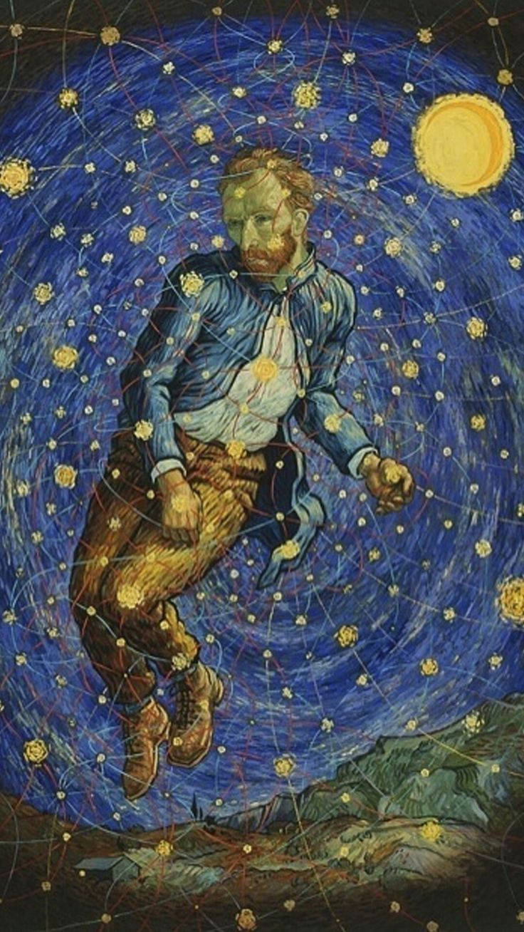 Vincent Van Gogh, blue shirt, brown pants, HD Phone Wallpaper