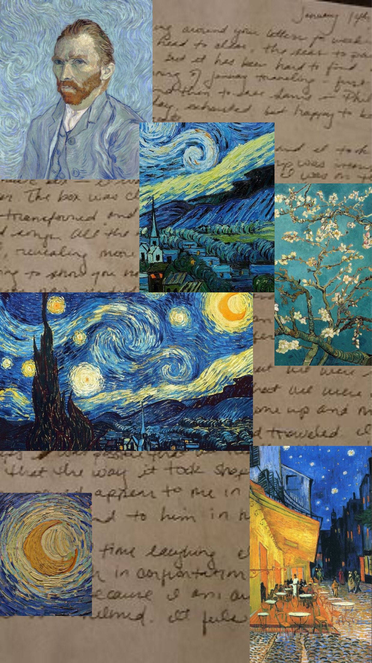 Vincent Van Gogh, handwritten letters, textured paper, Full HD Phone Wallpaper