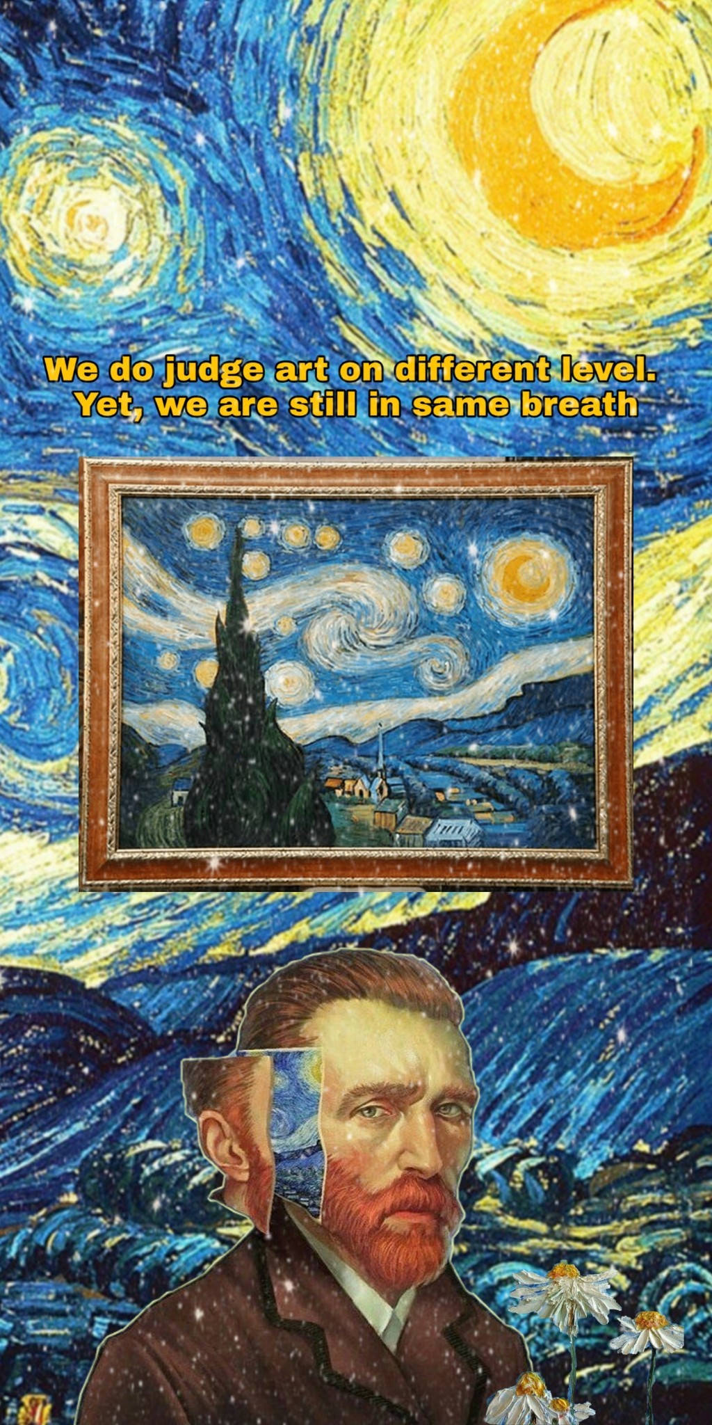 Vincent Van Gogh, starry night sky, swirling, Full HD Phone Wallpaper