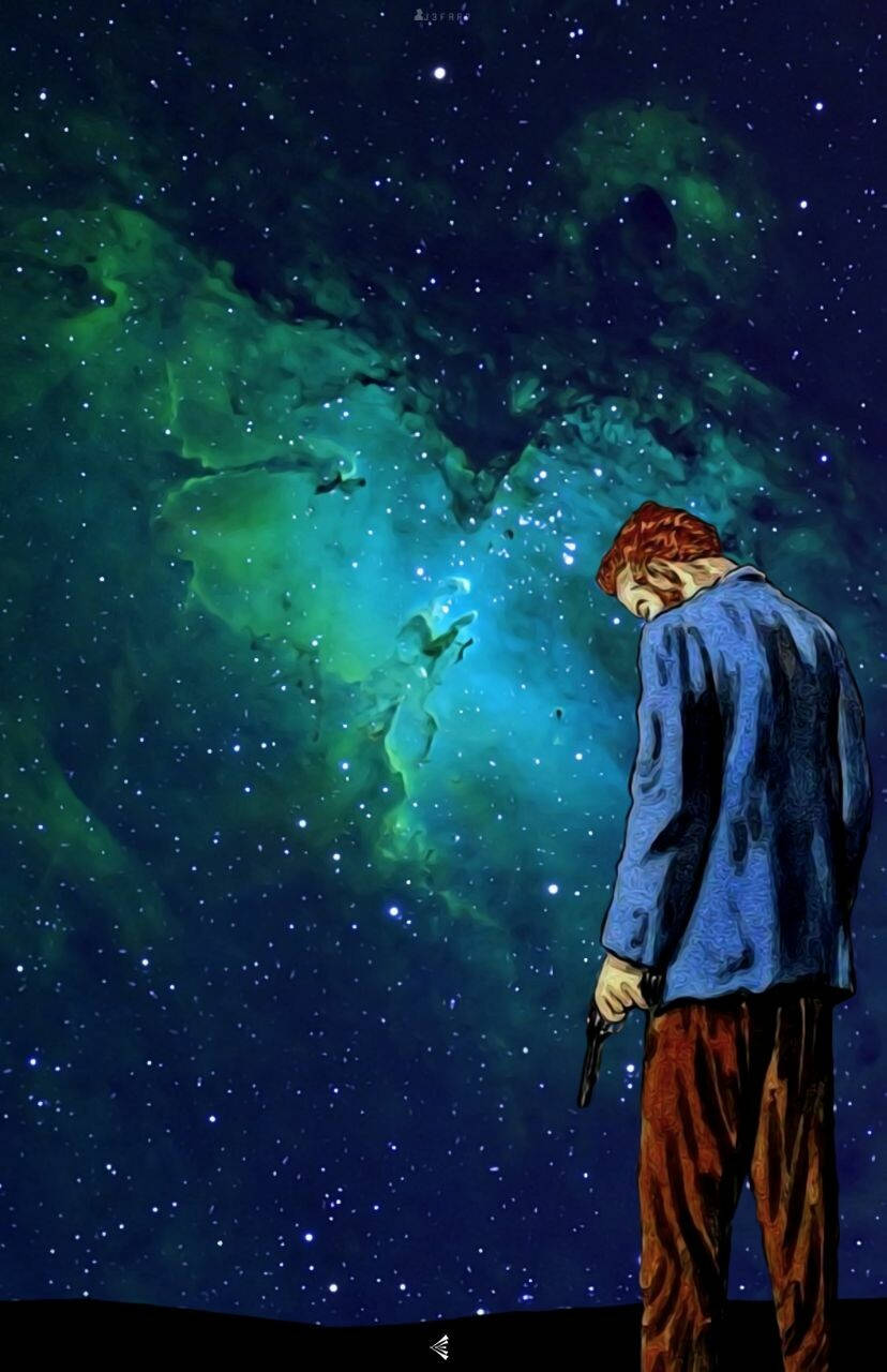 Vincent Van Gogh, blue coat, dark horizon, HD Phone Wallpaper