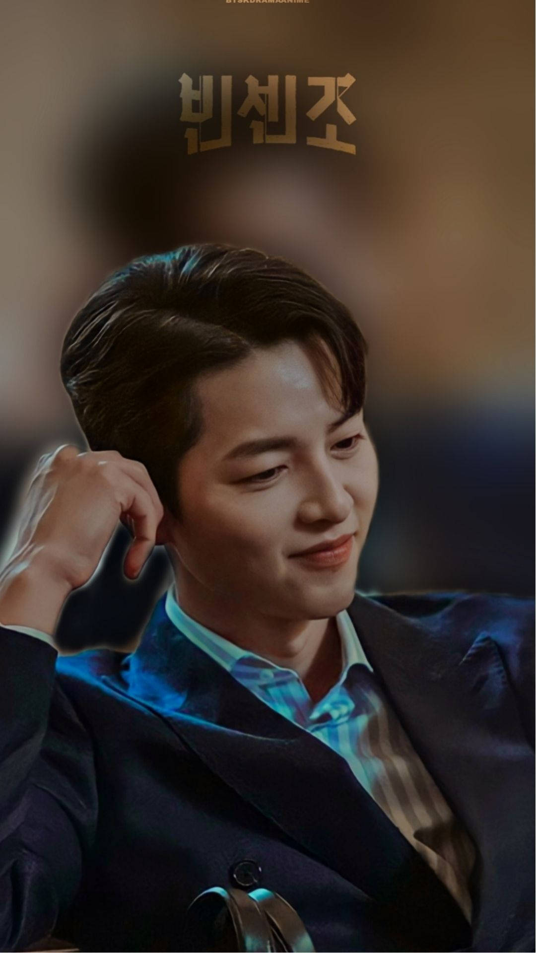 Vincenzo, dark suit, smiles softly, Full HD Phone Wallpaper