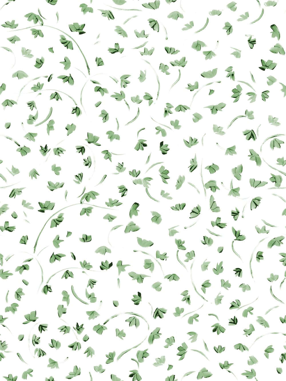 green vine pattern, ginkgo leaves, crisp white background, HD Phone Wallpaper