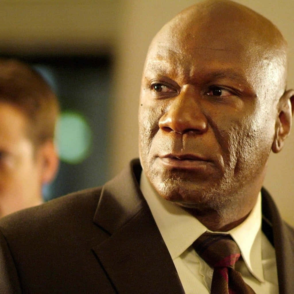 Ving Rhames, bald Black man, dark suit and tie, SD Desktop Wallpaper