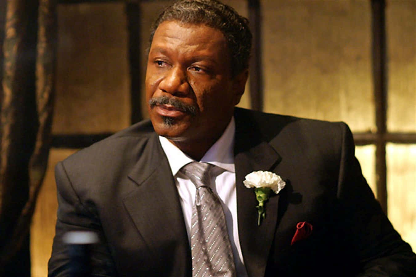 Ving Rhames, dark suit, white flower boutonniere, HD Desktop Wallpaper
