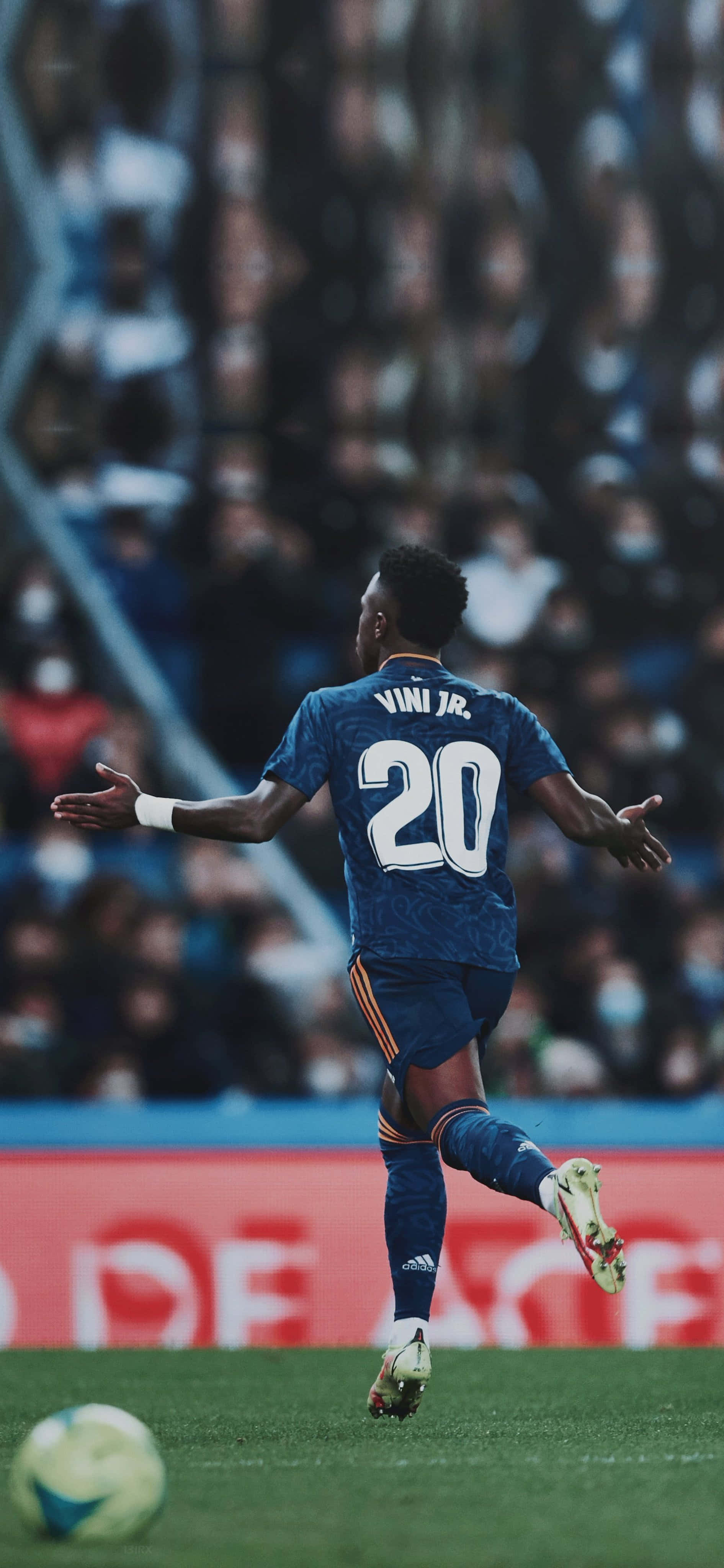 Vini Jr, blue jersey, number 20, 4K Phone Wallpaper