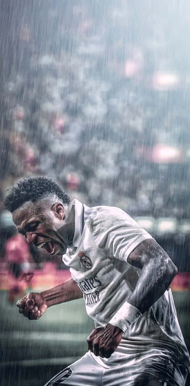 Vinicius Jr, rain, stadium match, HD Phone Wallpaper