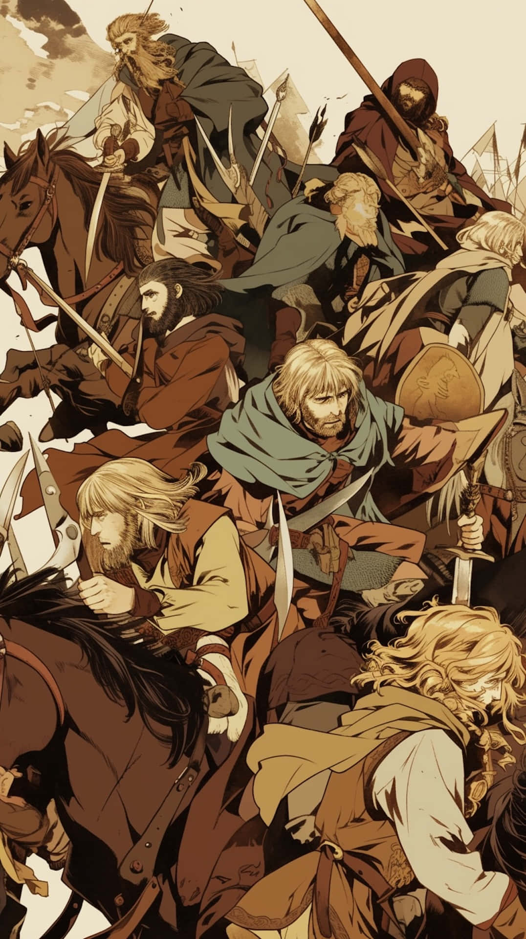 Vinland Saga, warriors, horseback, Full HD Phone Wallpaper