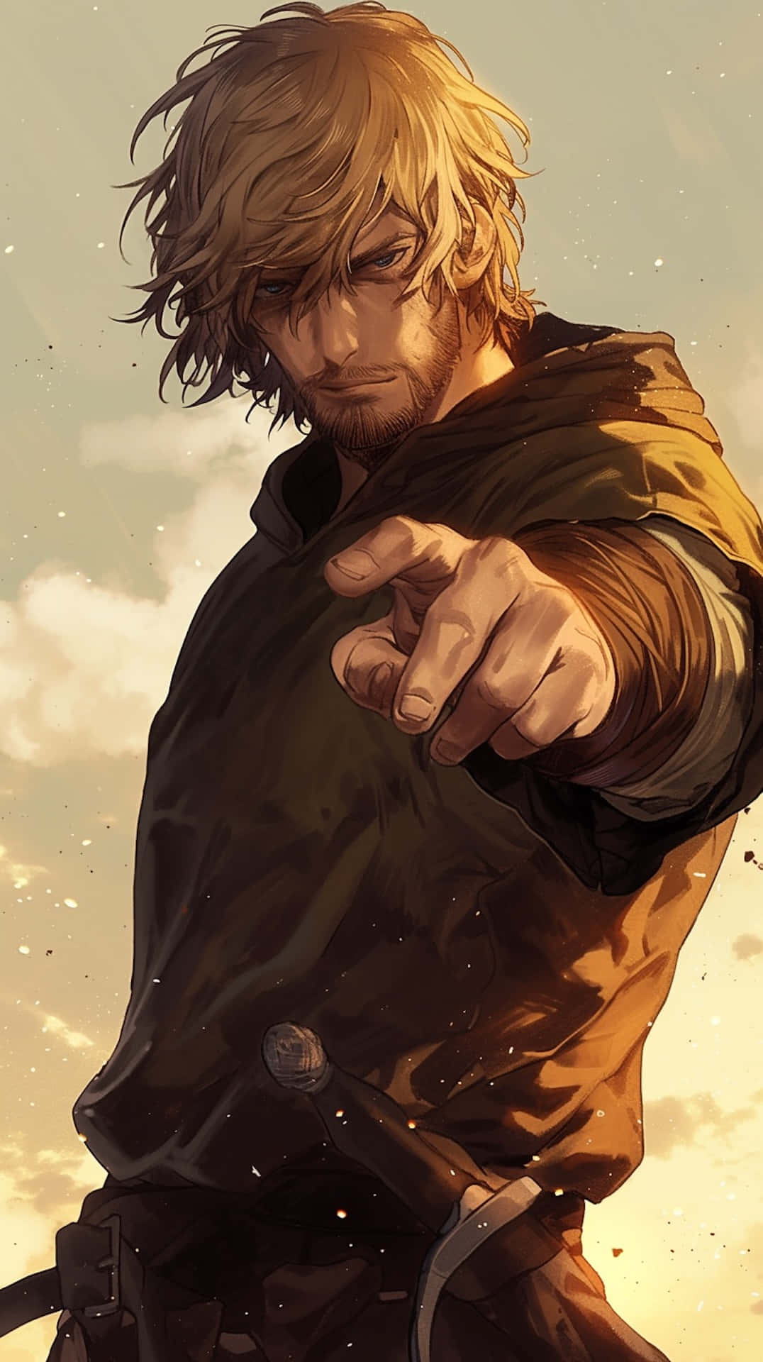 Vinland Saga, anime character Thorfinn, tousled blonde hair, Full HD Phone Wallpaper