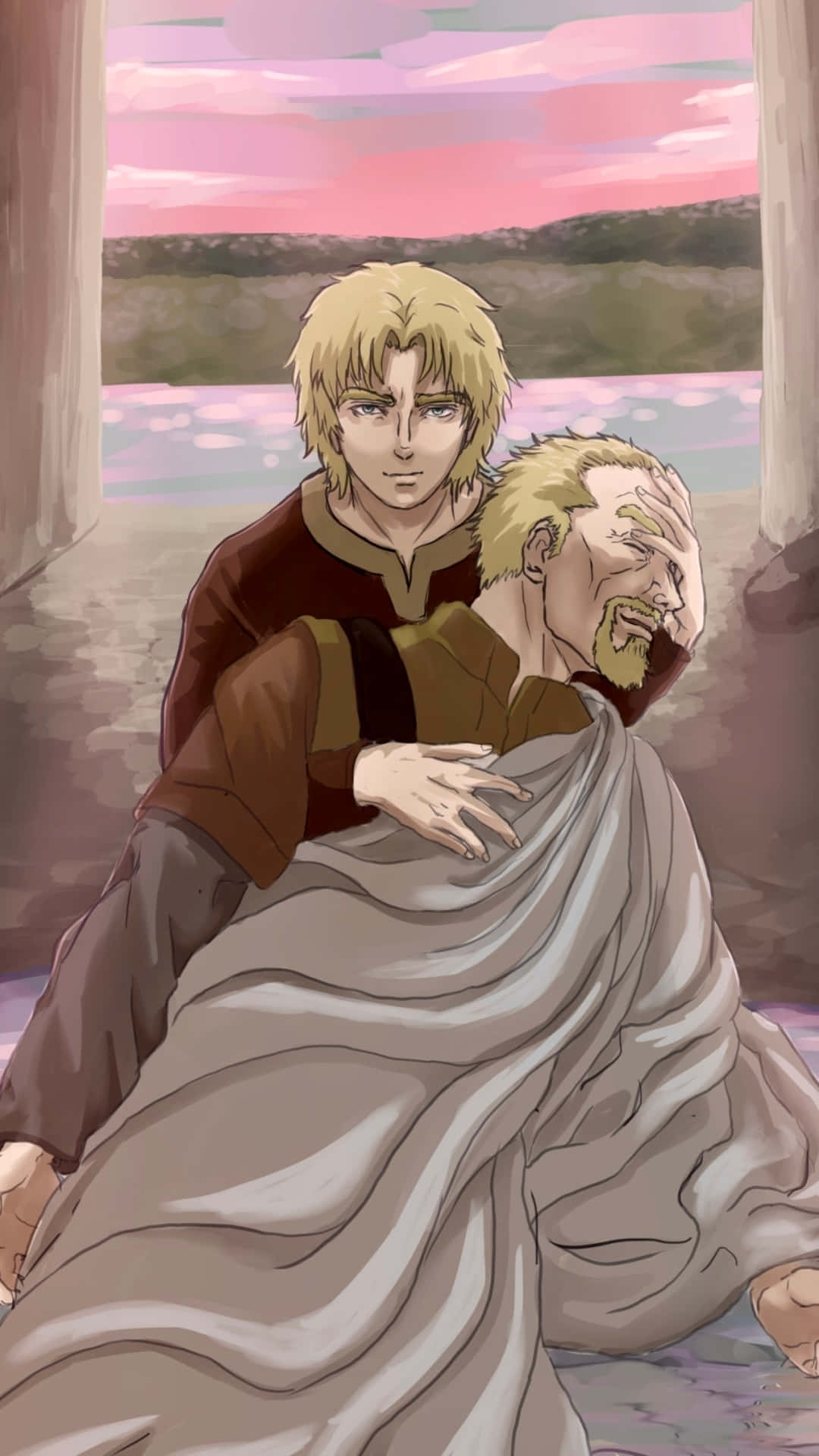 Vinland Saga, young man, elderly man, Full HD Phone Wallpaper