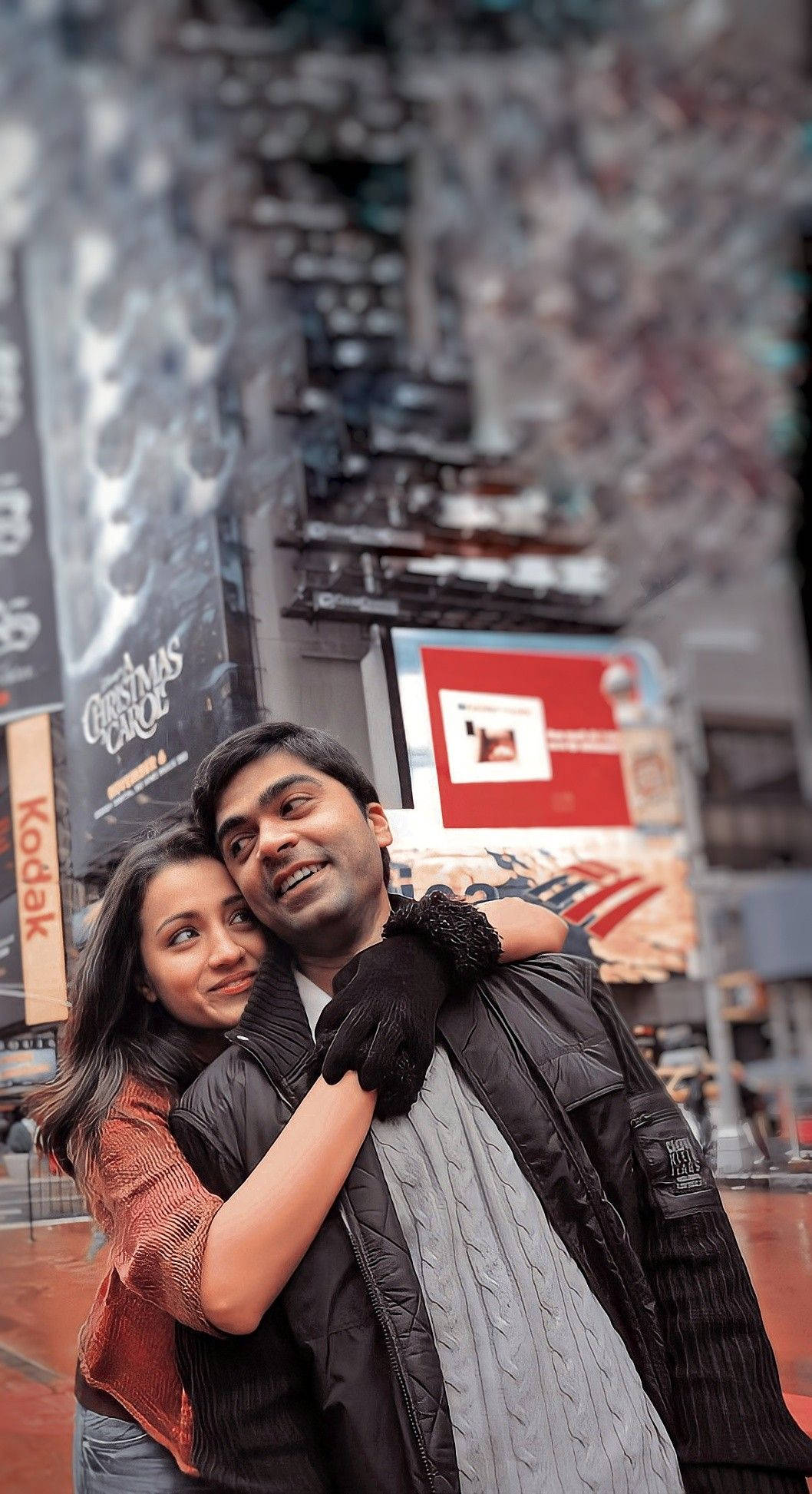 Vinnaithandi Varuvaya HD, city square, bustling city, Full HD Phone Wallpaper
