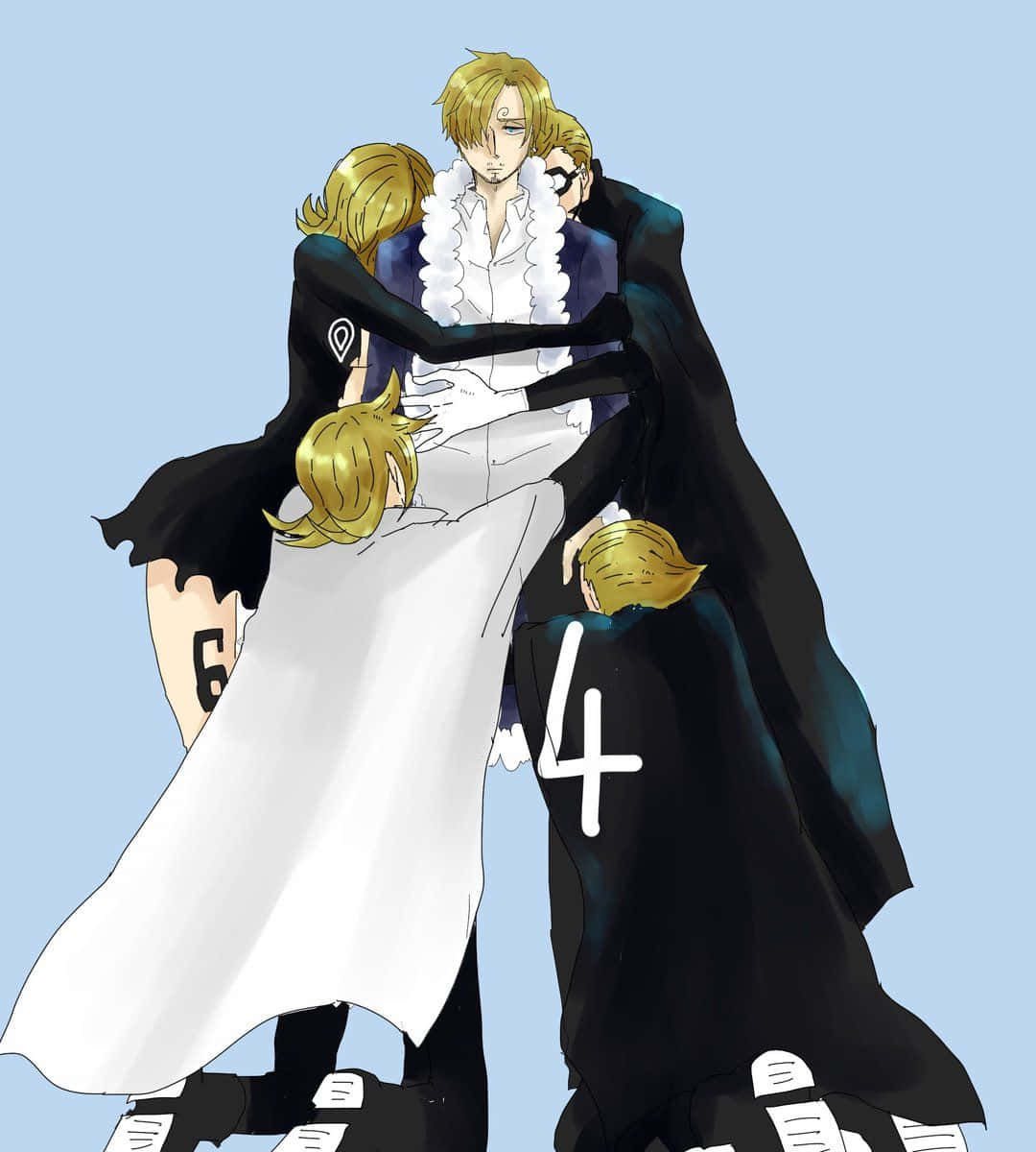 Vinsmoke Family, golden hair, dramatic pose, SD Phone Wallpaper