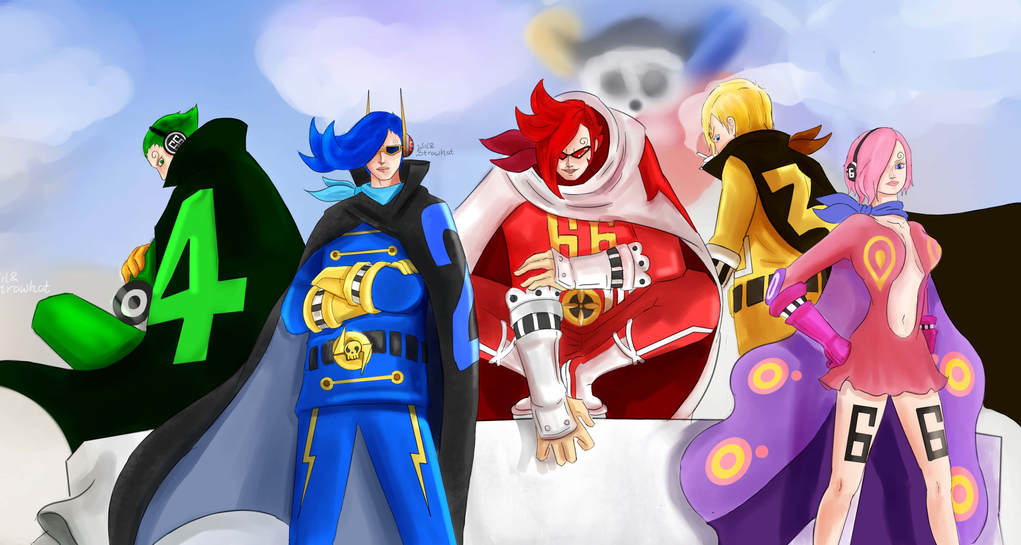 Vinsmoke Family, anime characters, colorful outfits, 2K Desktop Wallpaper