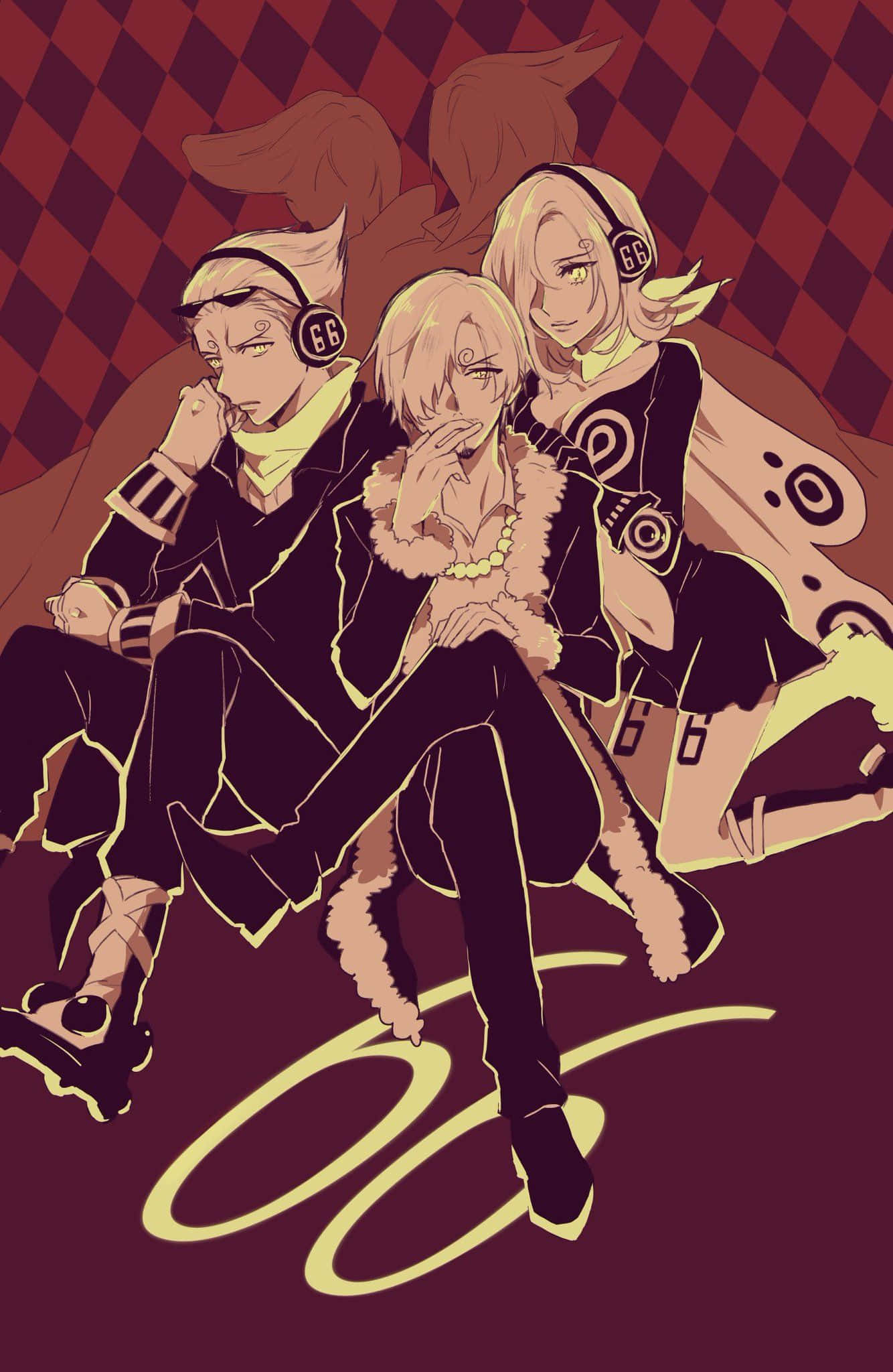 Vinsmoke Family, anime characters, headphones, Full HD Phone Wallpaper