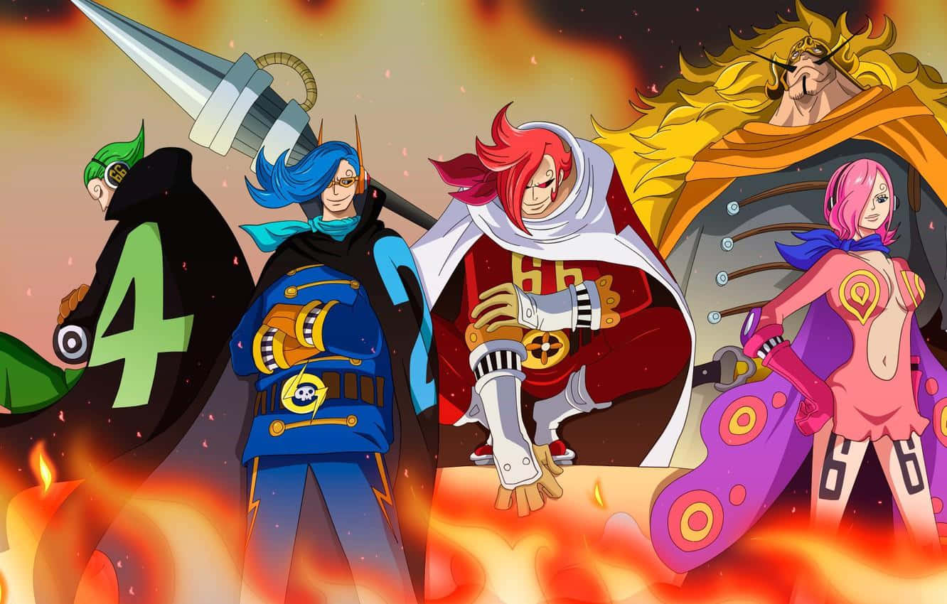 Vinsmoke Family, anime characters, fiery flames, HD Desktop Wallpaper