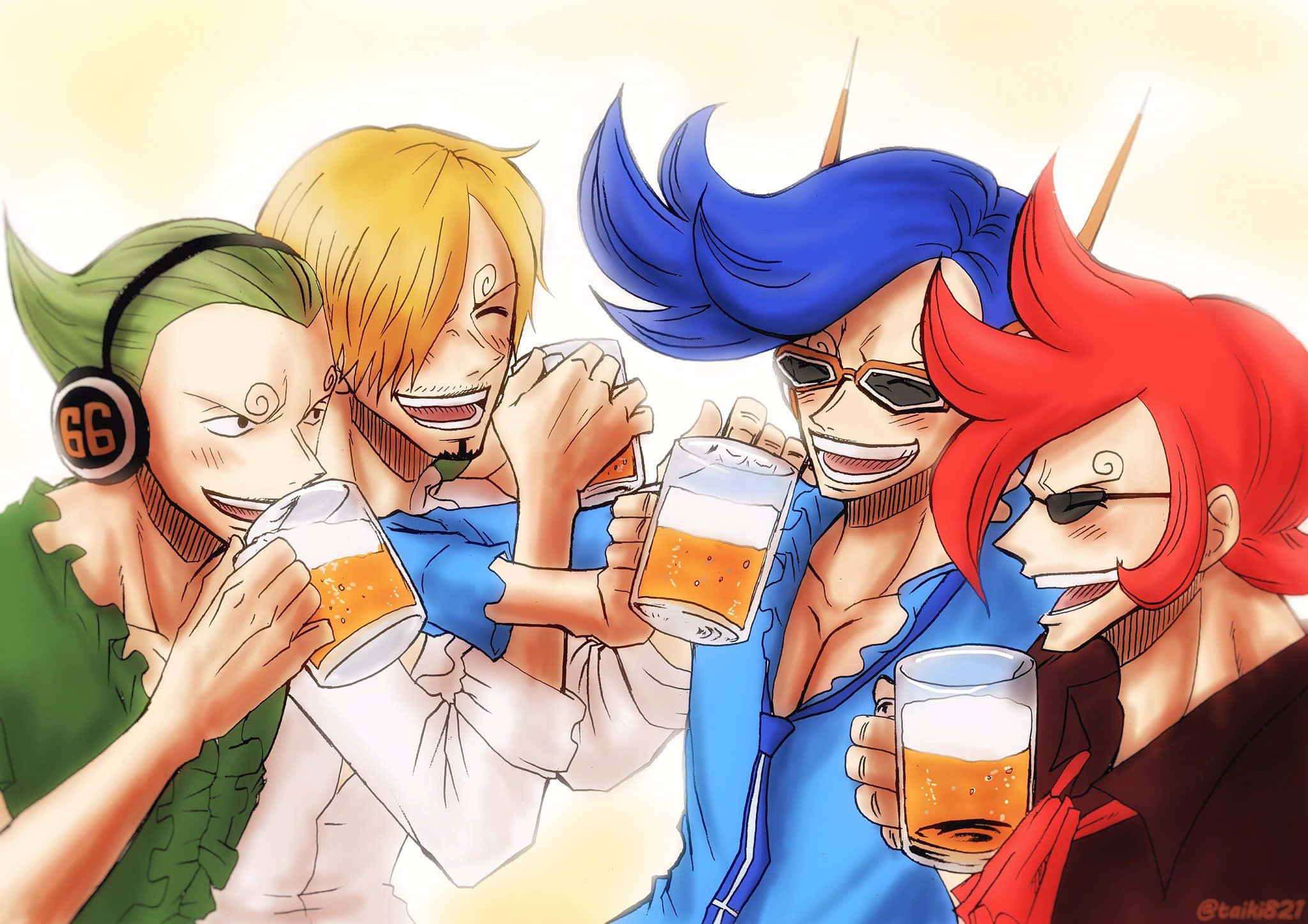 Vinsmoke Family, anime pirates, colorful hair, Full HD Desktop Wallpaper