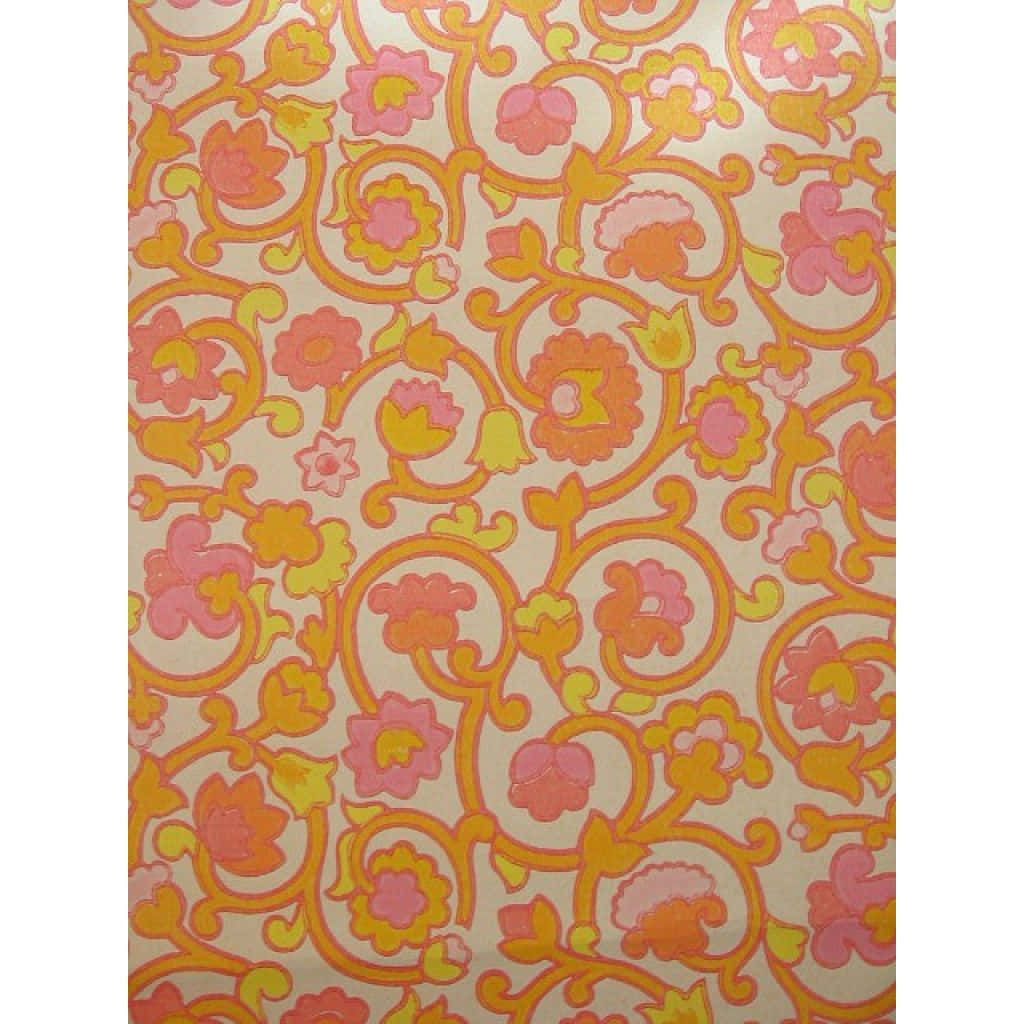 Vintage 60s, floral, swirling, SD Desktop Wallpaper