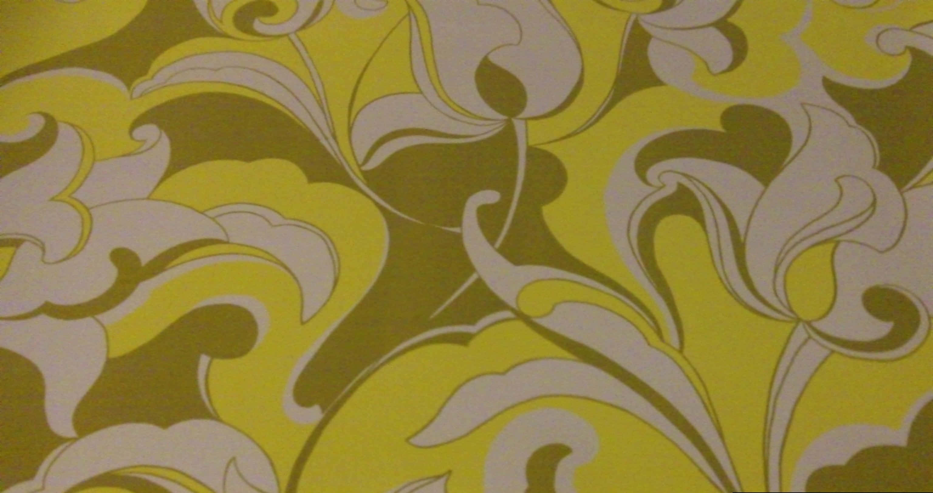 vintage 60s, vibrant yellow, olive green, 2K Desktop Wallpaper