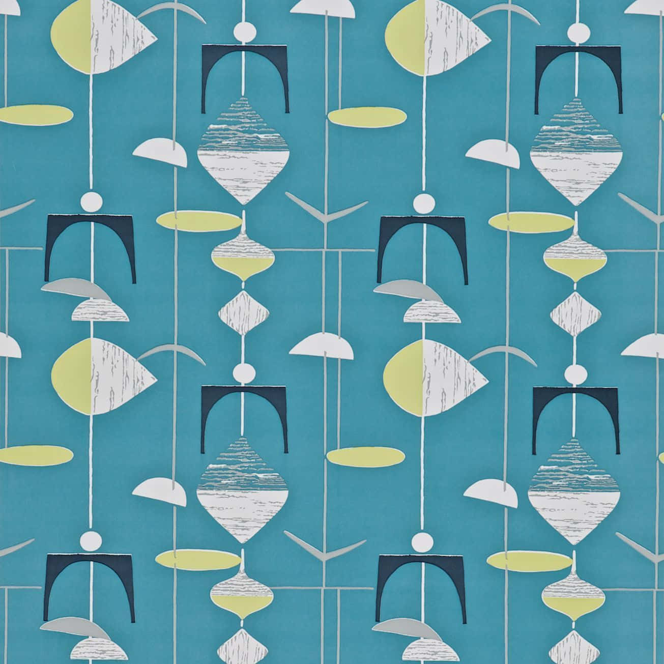 vintage 60s, teal, yellow, HD Desktop Wallpaper