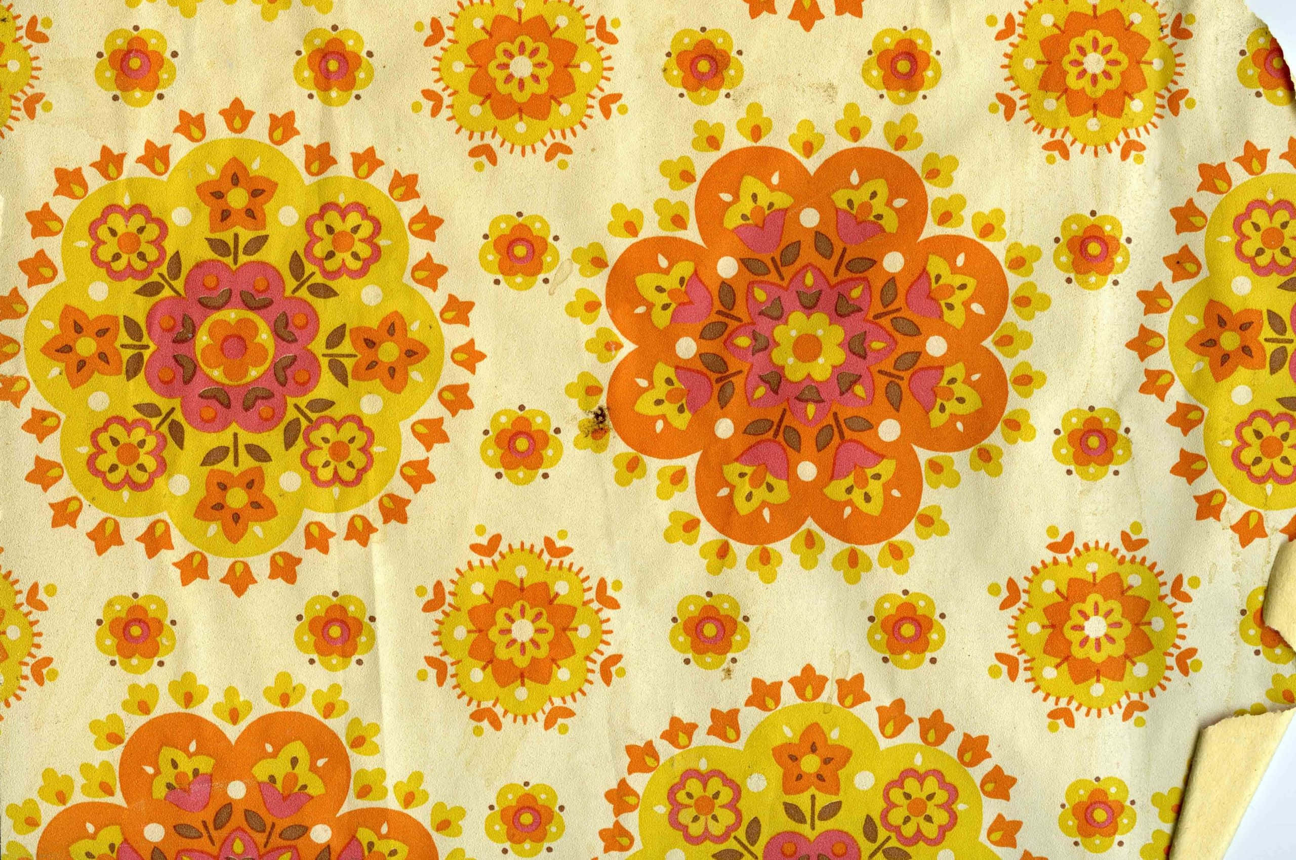 Vintage 60s, floral pattern, mandala designs, 2K Desktop Wallpaper