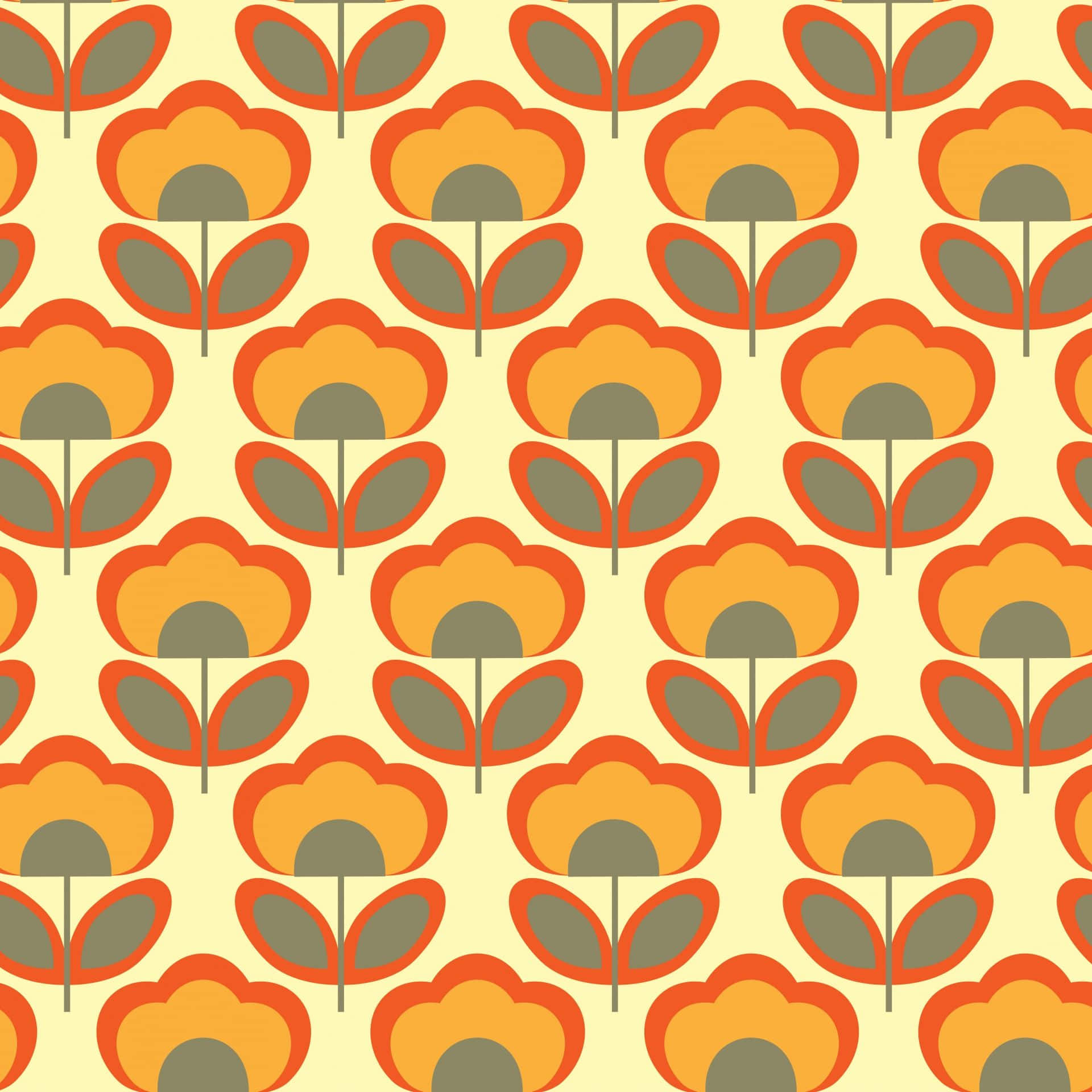 Vintage 60s, orange, olive green, Full HD Desktop Wallpaper
