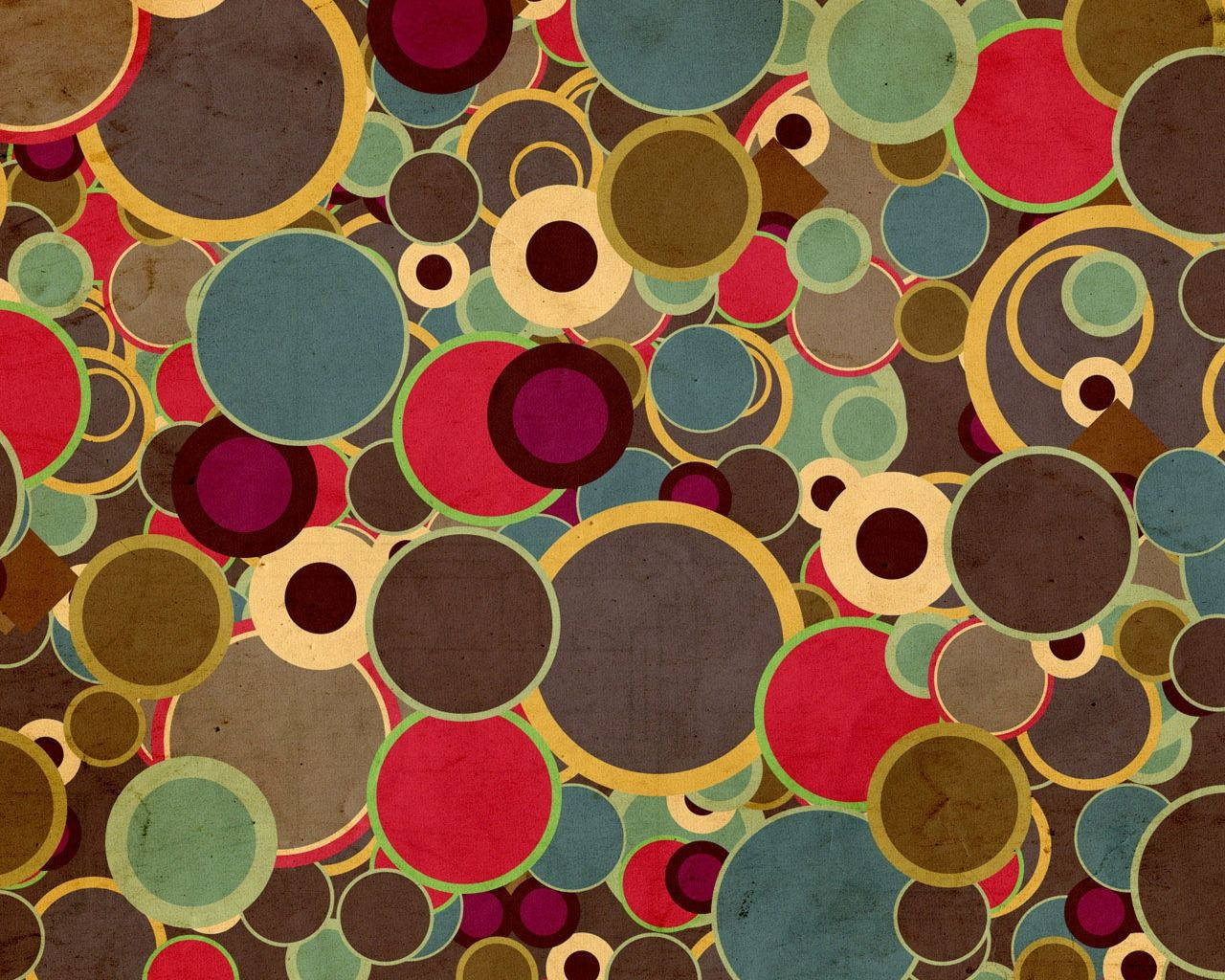 Vintage 70s, colorful circles, retro hues, HD Desktop Wallpaper