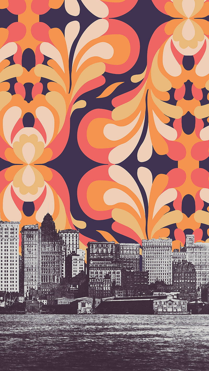 Vintage 70s, orange, peach, HD Phone Wallpaper