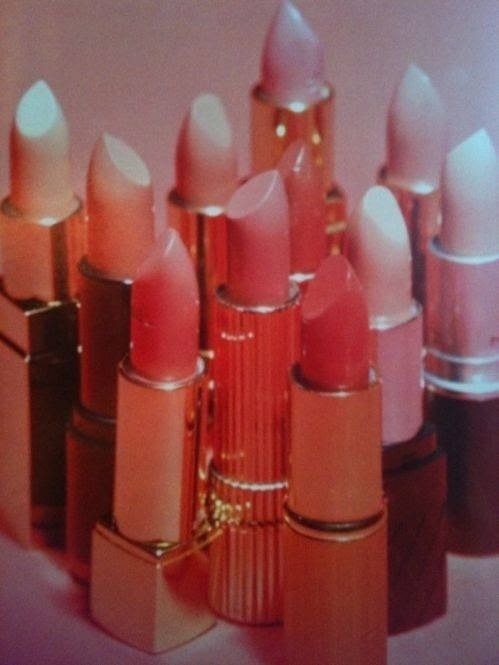Vintage 90s Lipstick Collection Aesthetic, glossy lipsticks, warm pinks, SD Phone Wallpaper