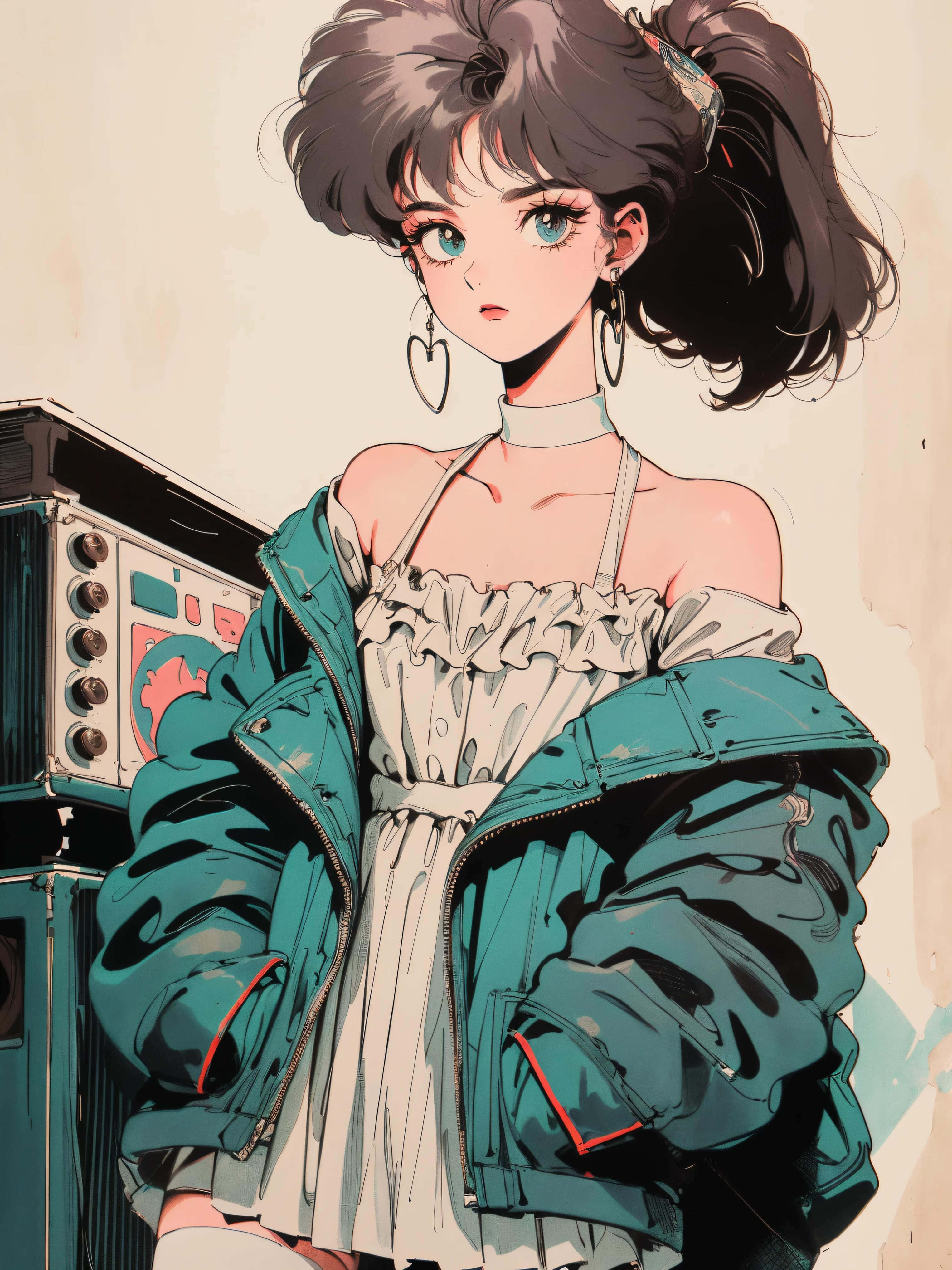 retro radio, gray hair, blue eyes, 4K Phone Wallpaper
