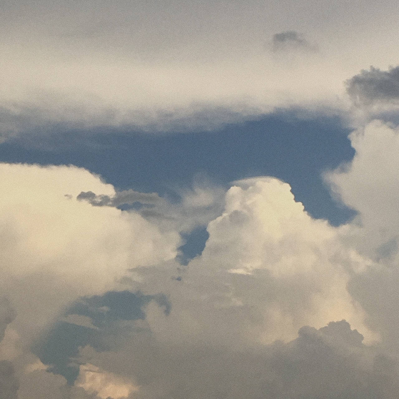 Vintage Aesthetic Clouds, soft gray, deep blue, HD Desktop Wallpaper