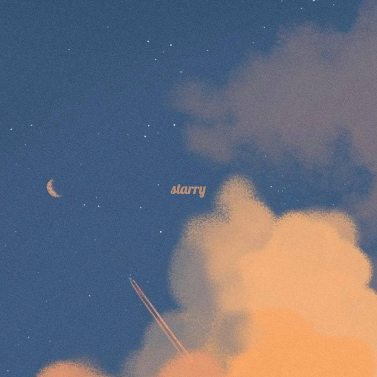 Vintage Aesthetic Clouds, crescent moon, stars, SD Desktop Wallpaper