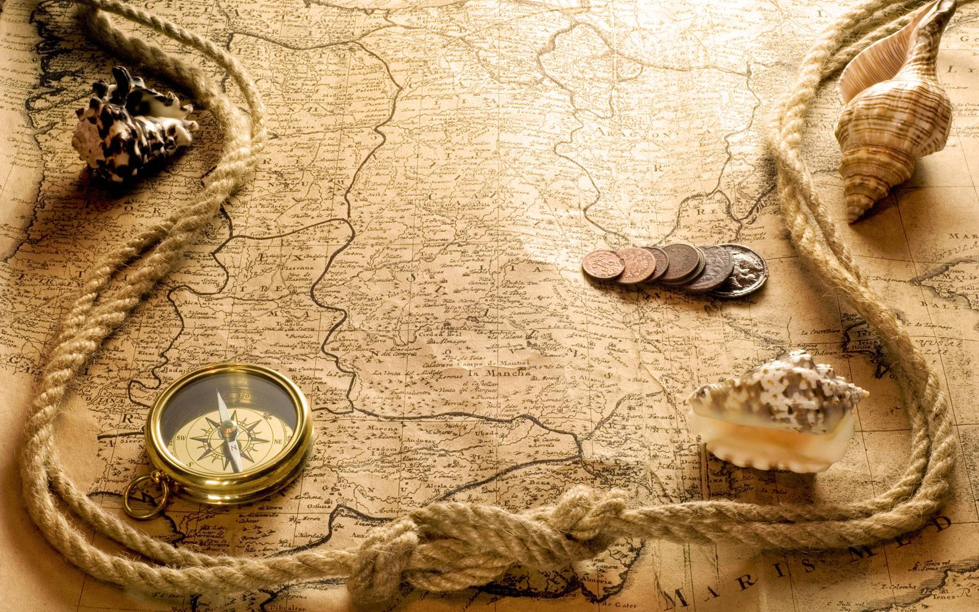 Sea Navigator Themed, vintage aesthetic laptop, vintage map, Full HD Desktop Wallpaper