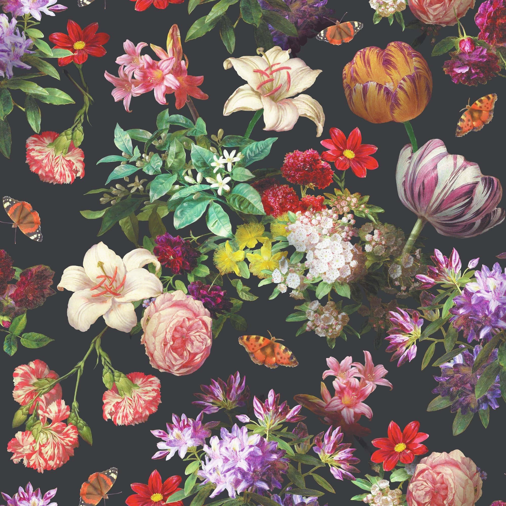 Vintage Aesthetic Plant, Rustic Pot, Vibrant bouquet of assorted flowers, Full HD Desktop Wallpaper