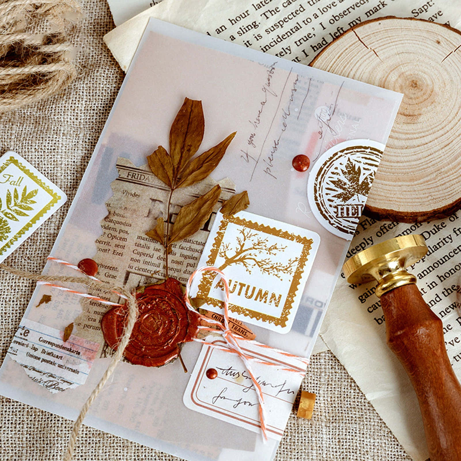 vintage aesthetic, fall autumn, scrapbook layout, HD Desktop Wallpaper