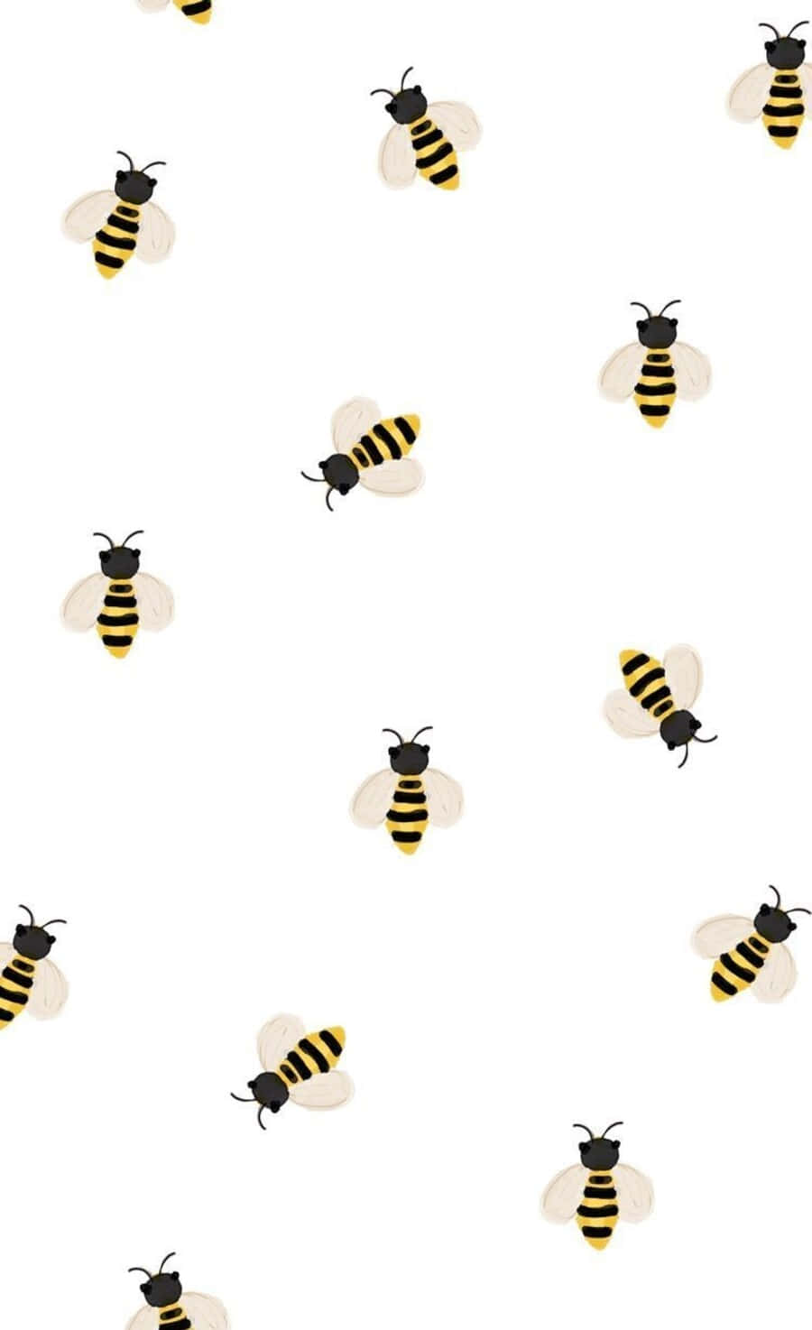 aesthetic bee 900 x 1474, stylized cartoon bees, black and yellow stripes, HD Phone Wallpaper