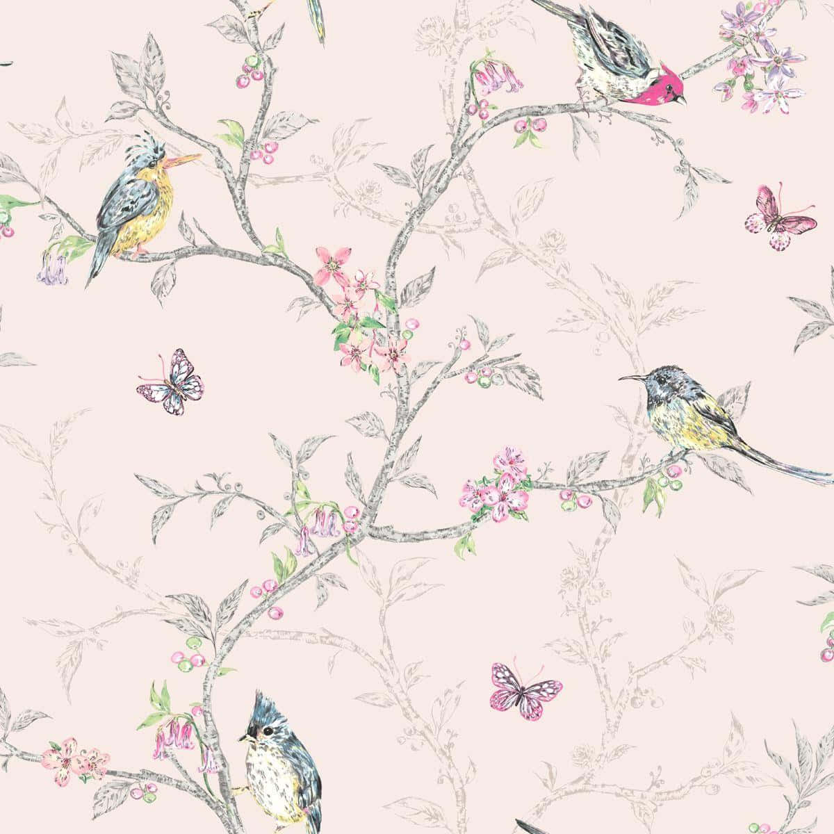 Vintage Bird, watercolor illustration, birds, SD Desktop Wallpaper